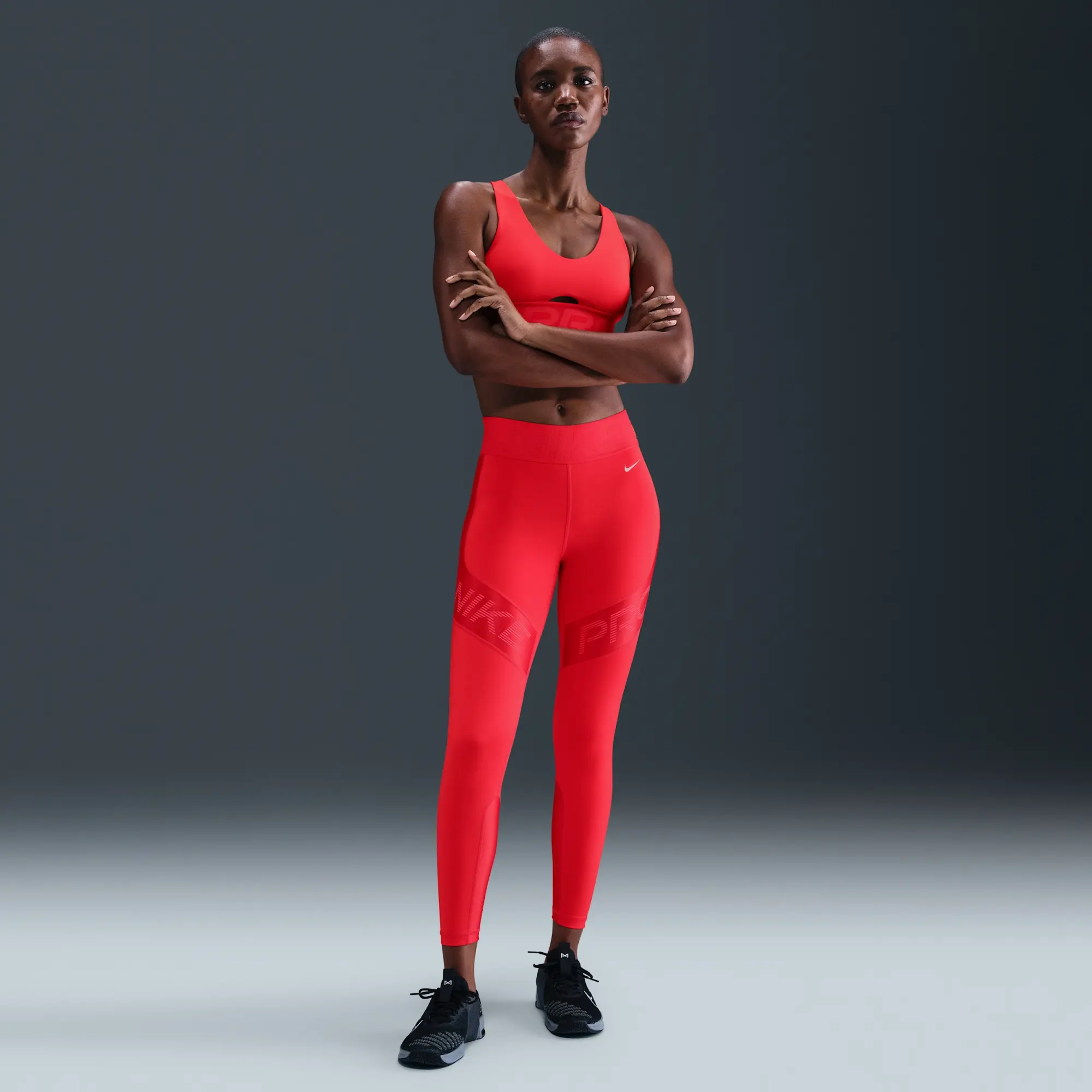 Nike Pro Sculpt Women's High-Waisted 7/8 Leggings - Red - Polyester/Elastane
