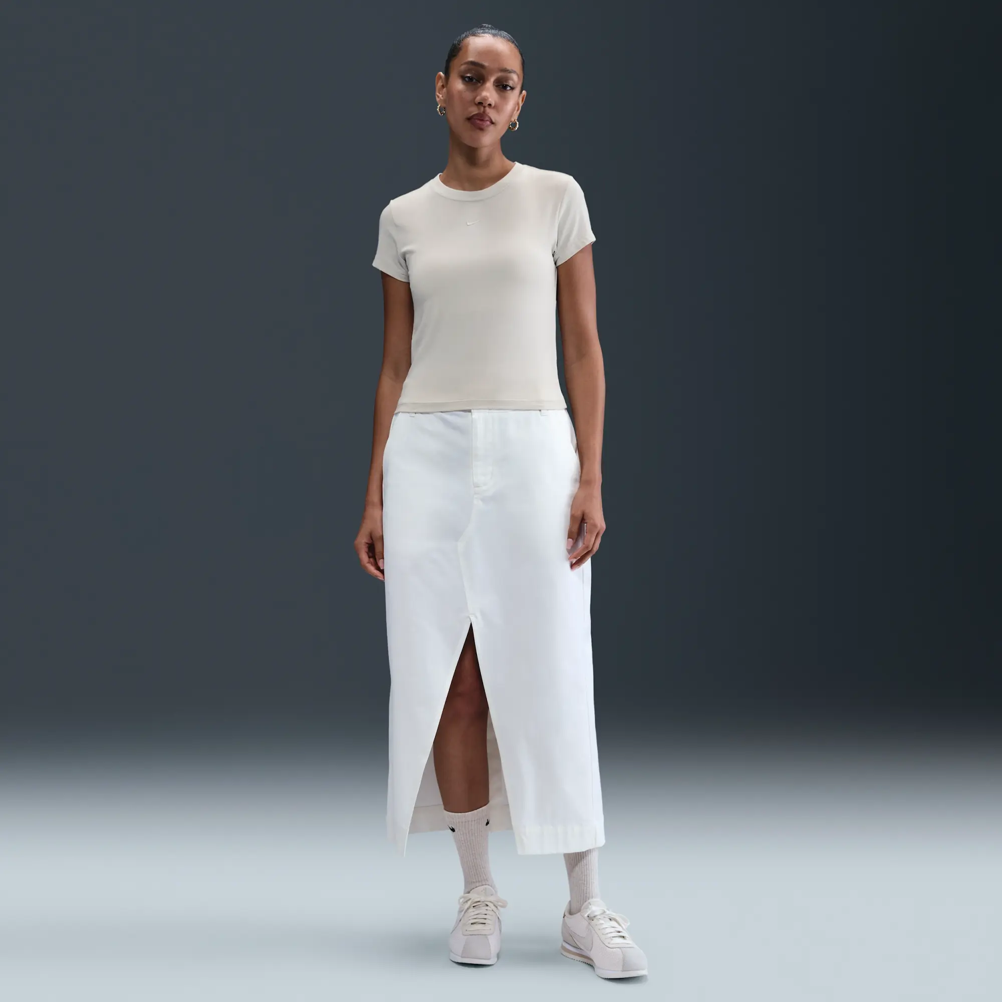 Nike Sportswear Chill Knit Women's T-shirt - Grey - Modal/Cotton/Elastane