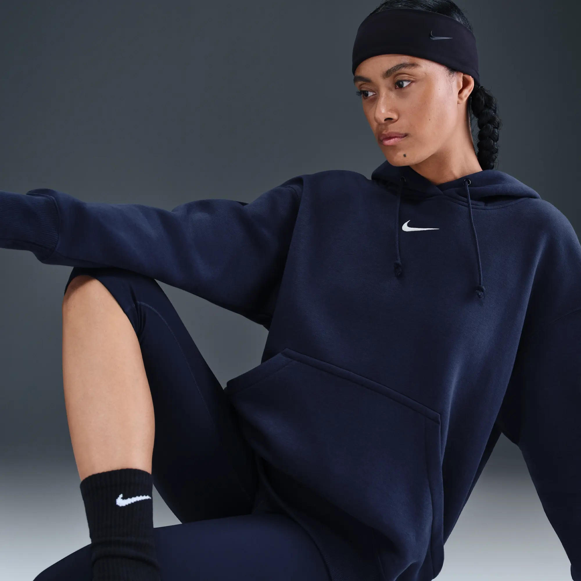 Nike Sportswear Phoenix Fleece Women's Oversized Pullover Hoodie - Blue - Cotton/Polyester
