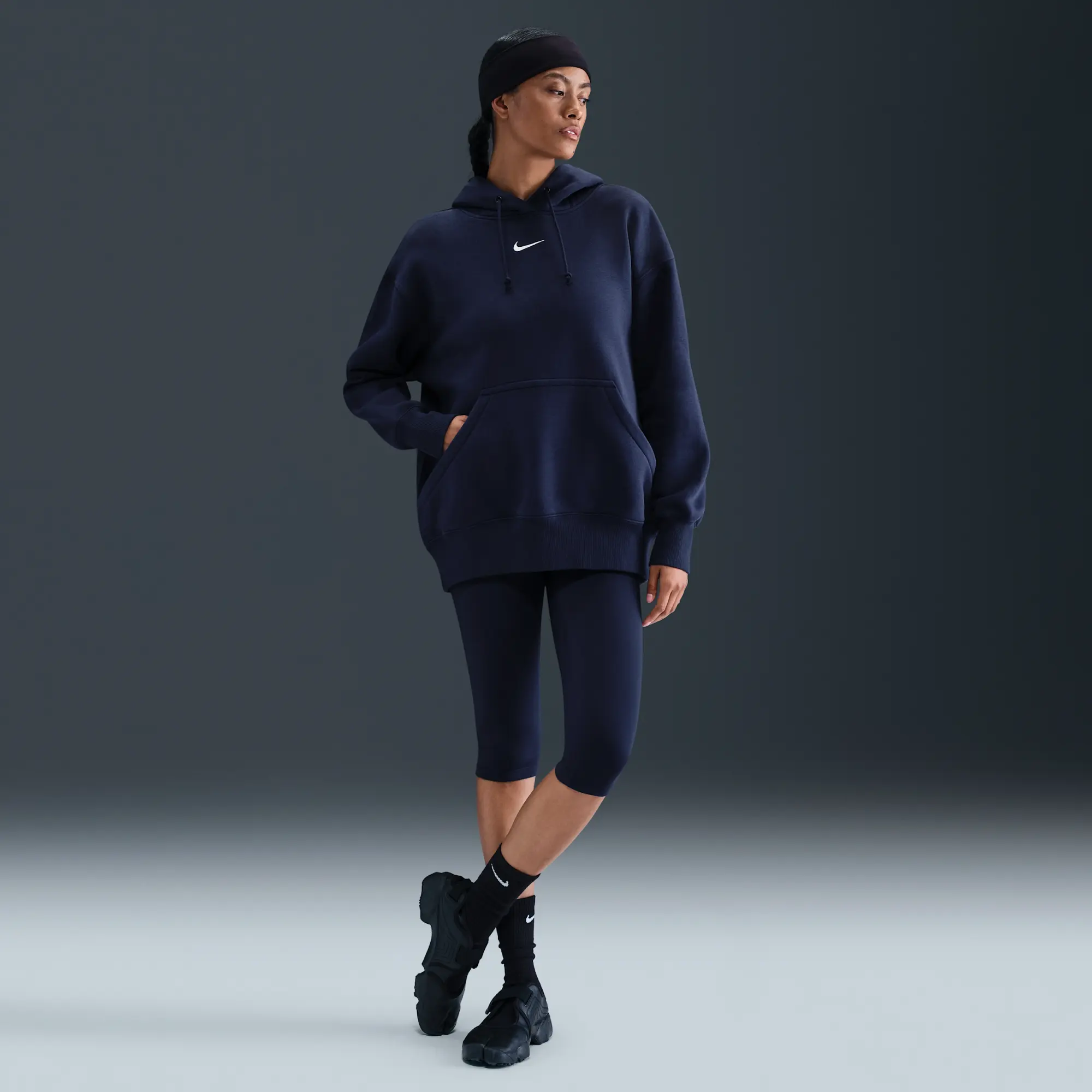 Nike Sportswear Phoenix Fleece Women's Oversized Pullover Hoodie - Blue - Cotton/Polyester
