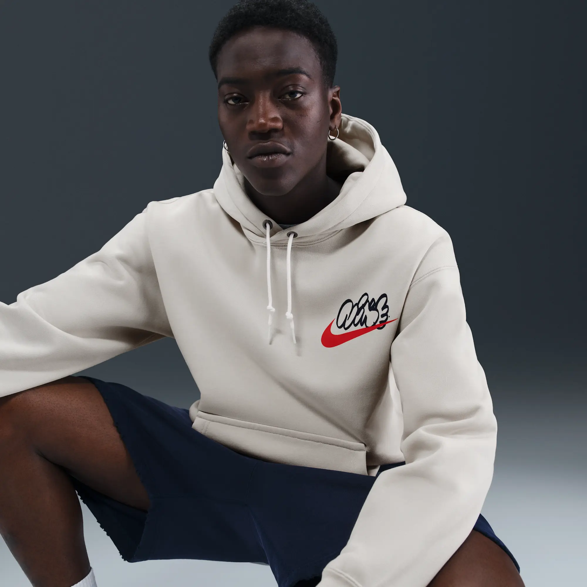 Nike Solo Swoosh Men's Fleece Hoodie - Brown - Cotton/Polyester