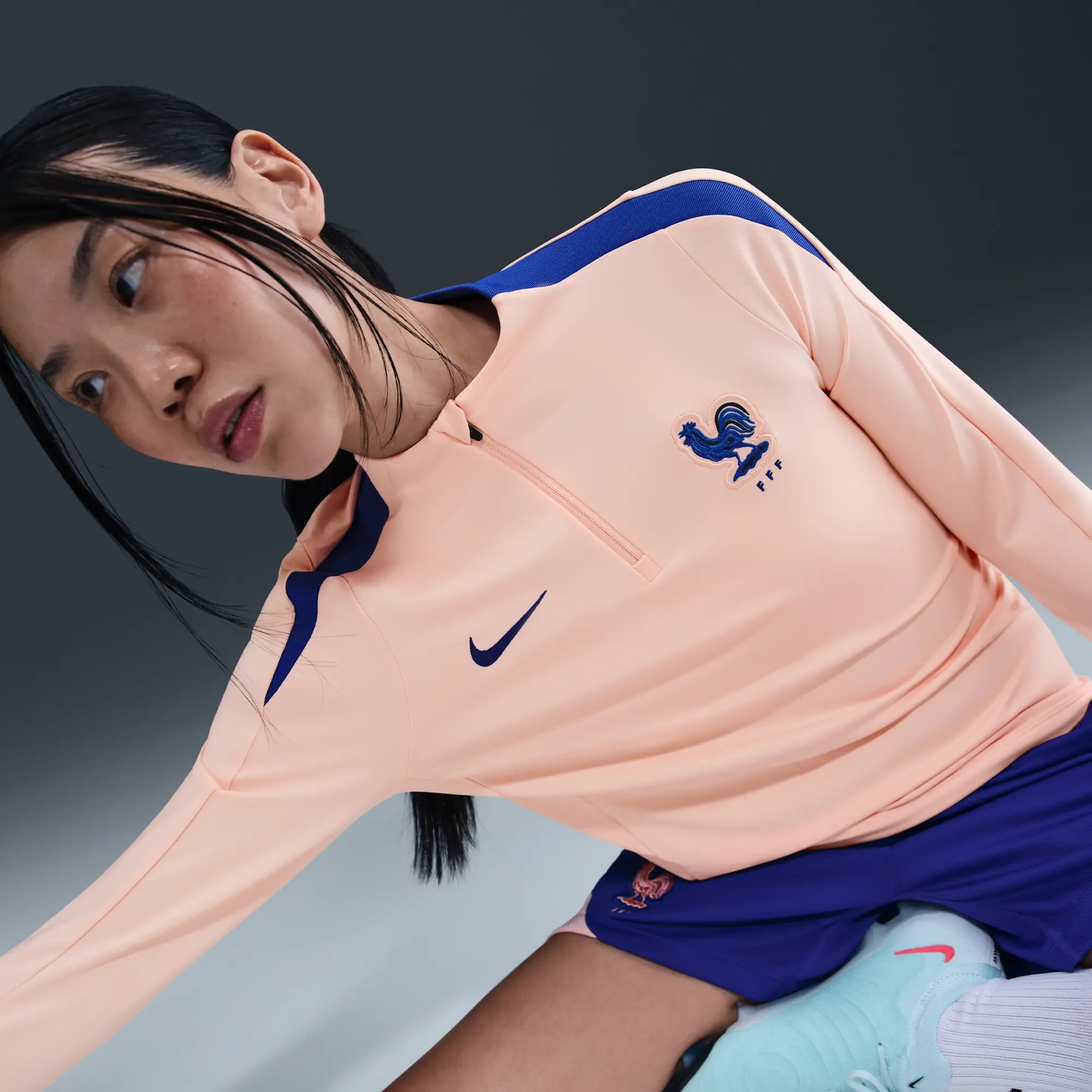 FFF Strike Women's Nike Dri-FIT Football Drill Top - Pink - Polyester/Elastane
