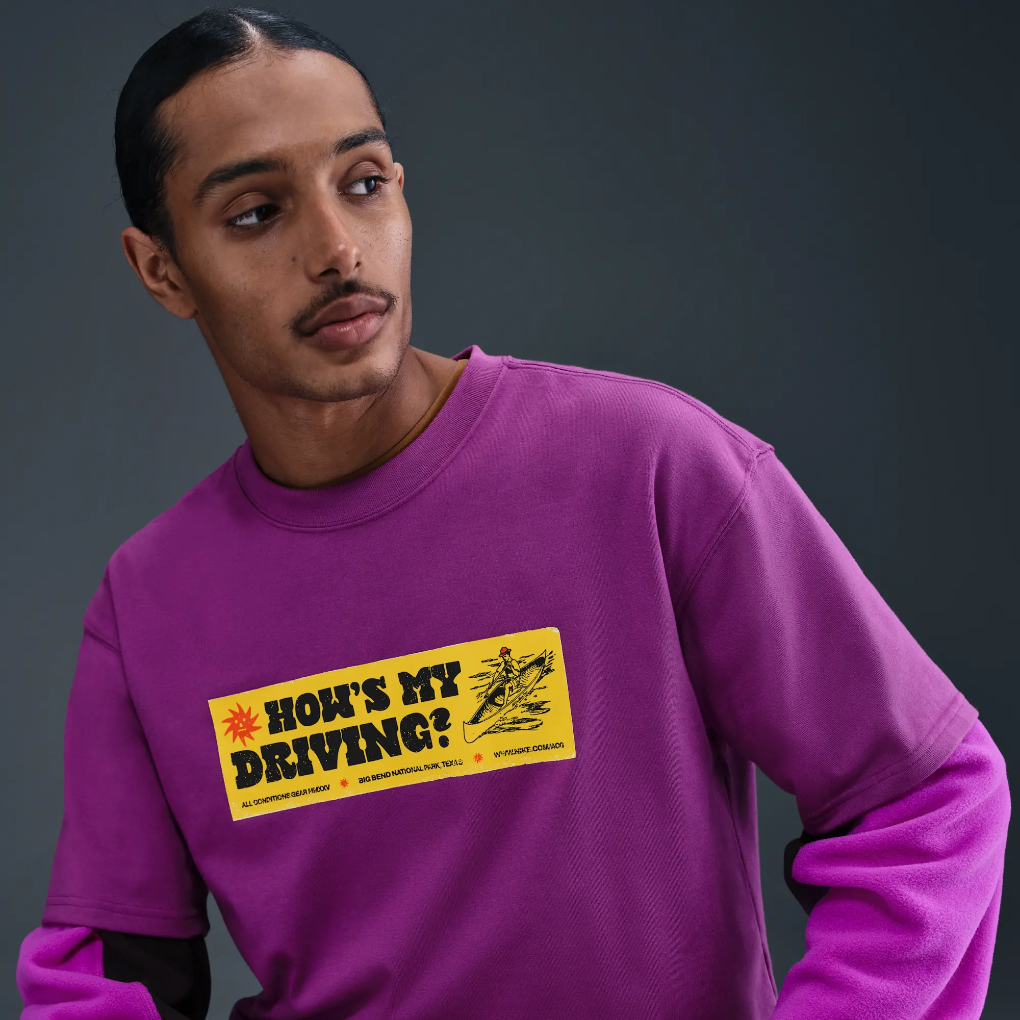 Nike ACG Men's T-Shirt - Purple - Polyester/Cotton