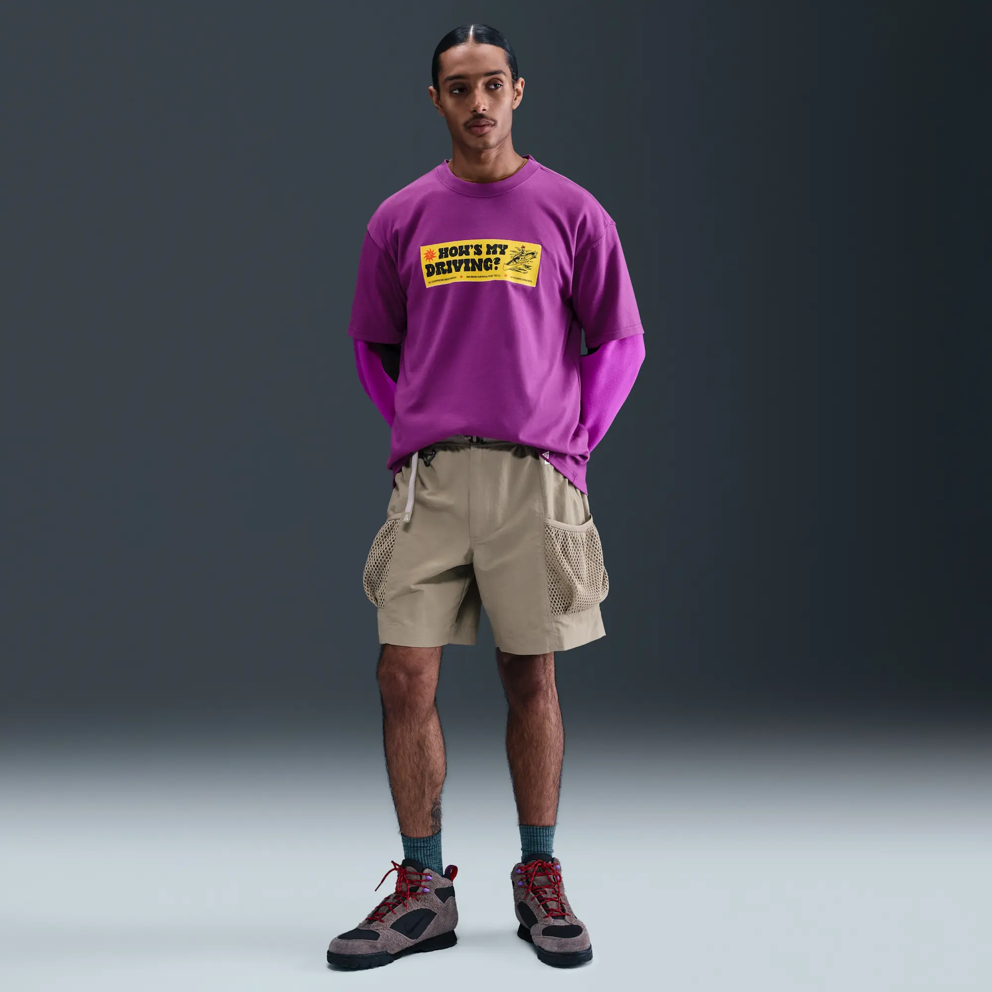 Nike ACG Men's T-Shirt - Purple - Polyester/Cotton