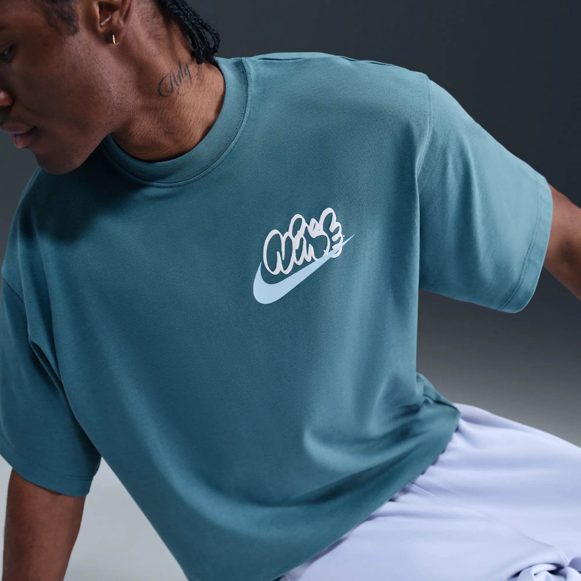 Nike Solo Swoosh Men's T-Shirt - Blue - Cotton