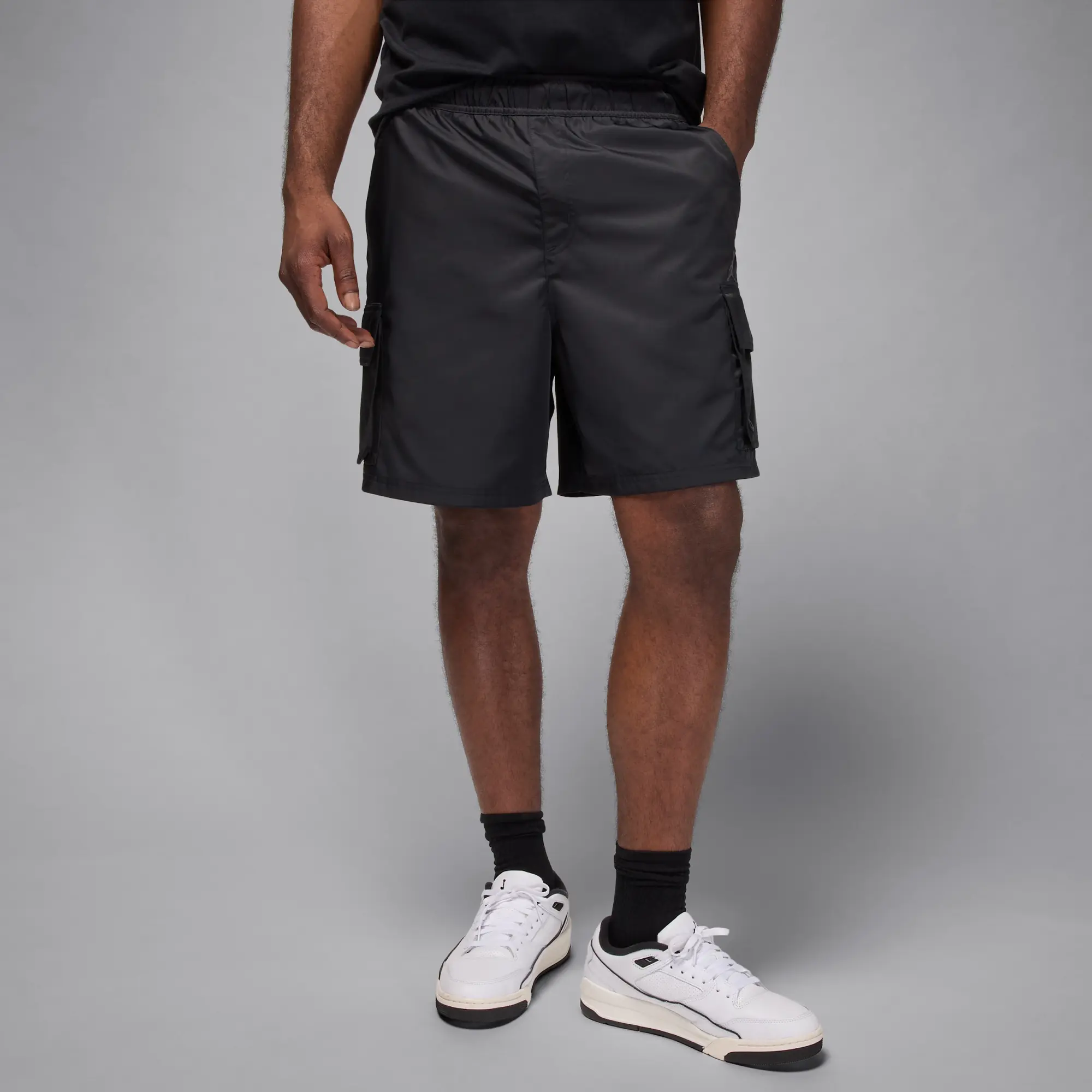 Nike Jordan Brooklyn Men's Cargo Shorts - Black - Polyester