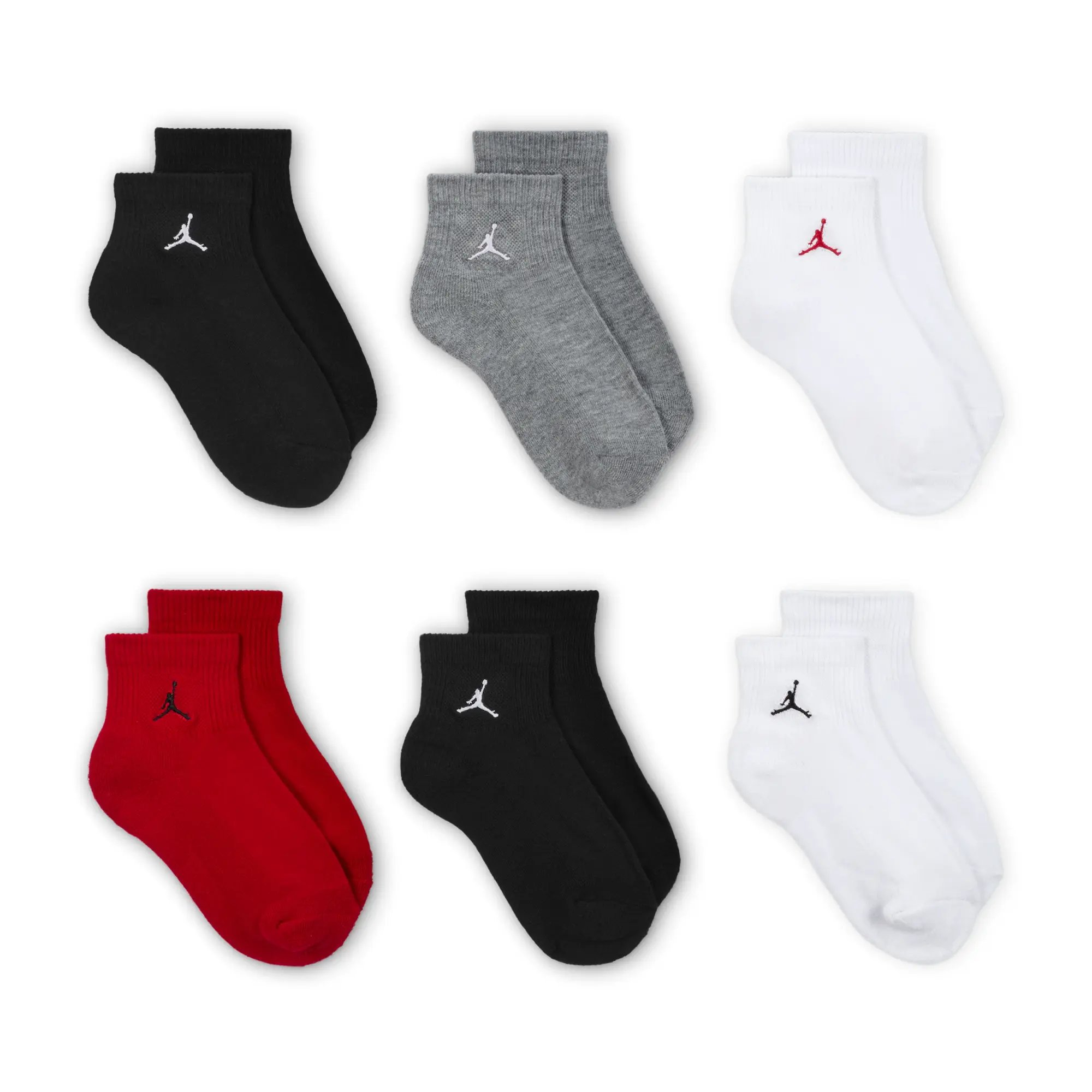 Nike Jordan Everyday Essentials Older Kids' Ankle Socks (6 Pairs) - Red