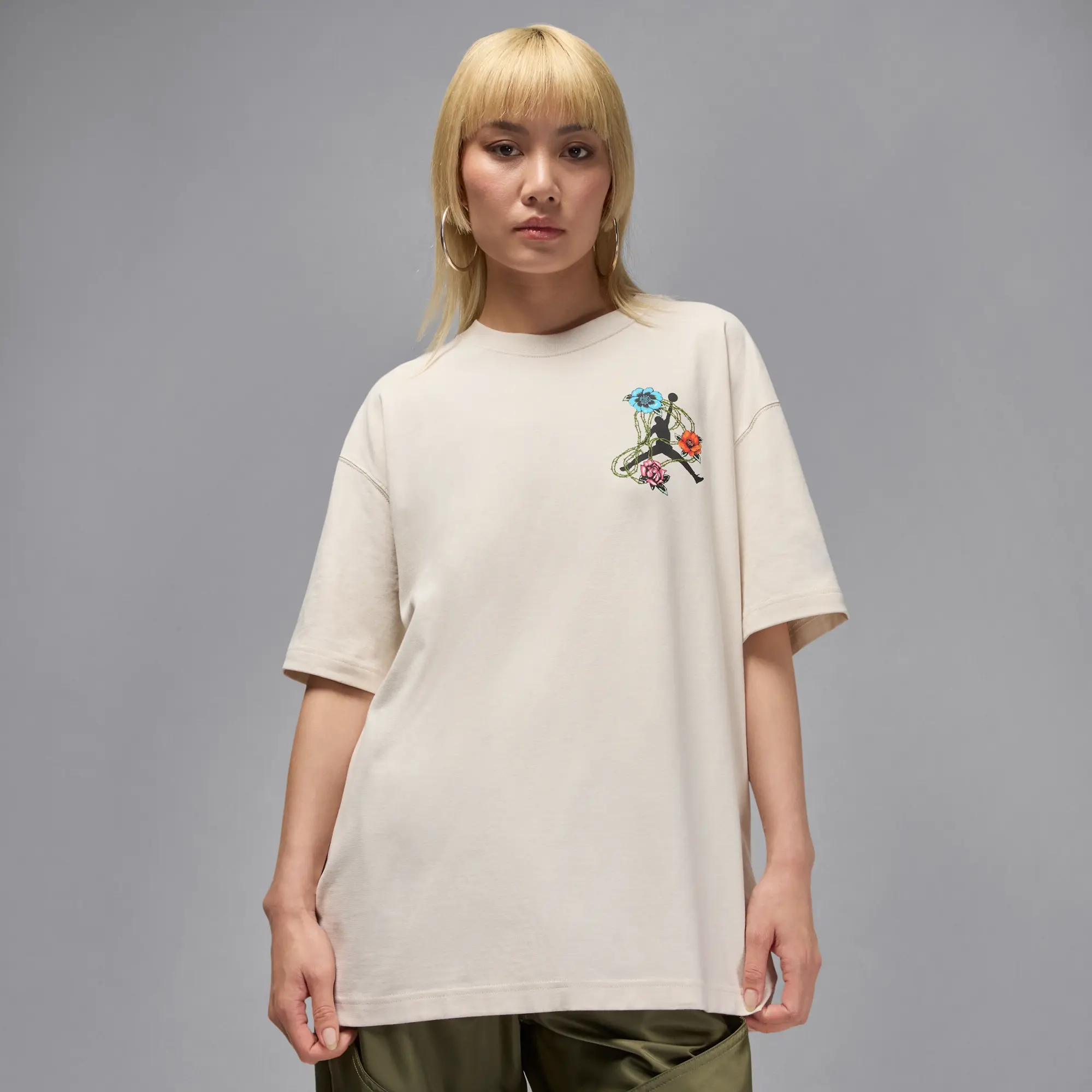 Nike Jordan Flight Women's Oversized Graphic T-Shirt - Brown - Cotton