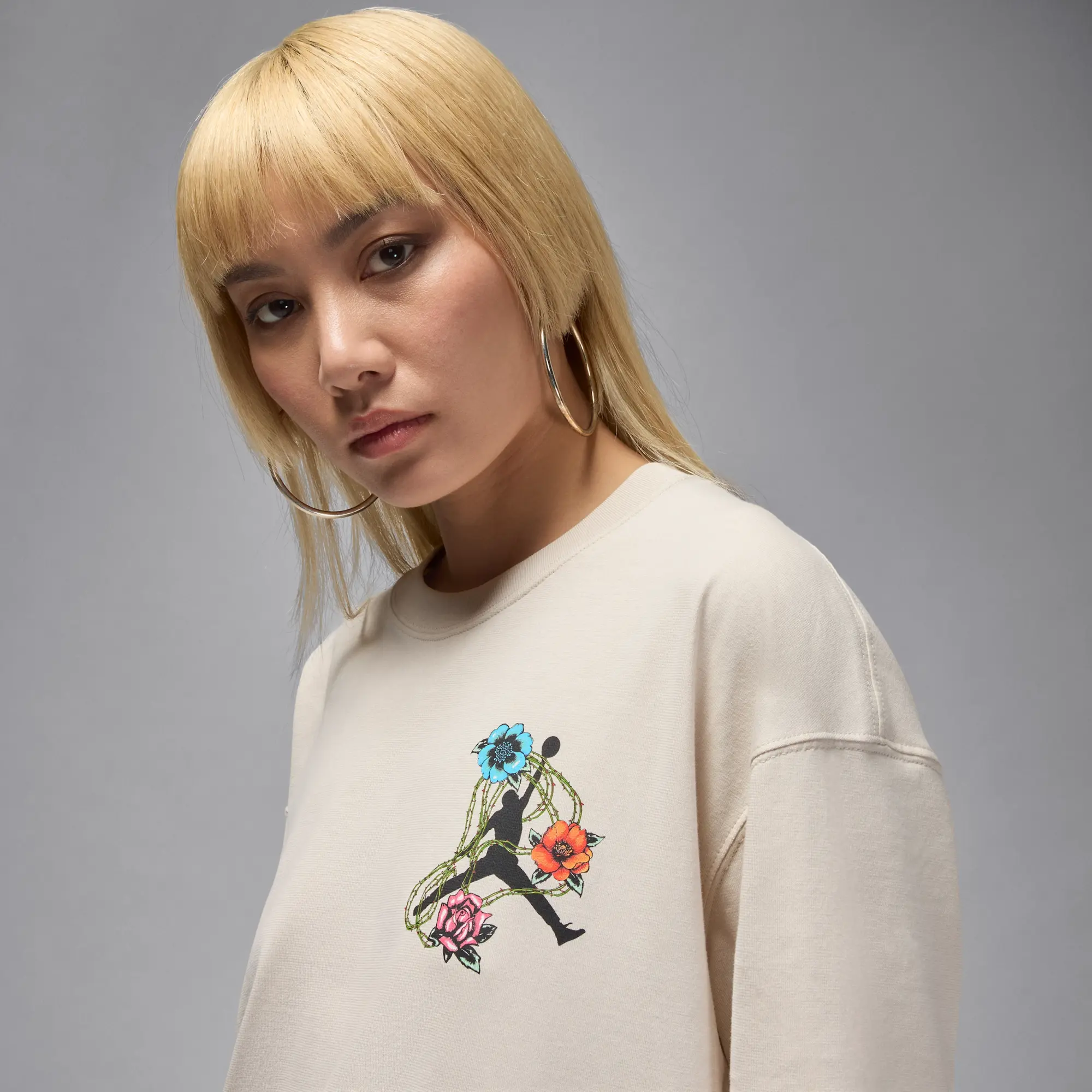 Nike Jordan Flight Women's Oversized Graphic T-Shirt - Brown - Cotton