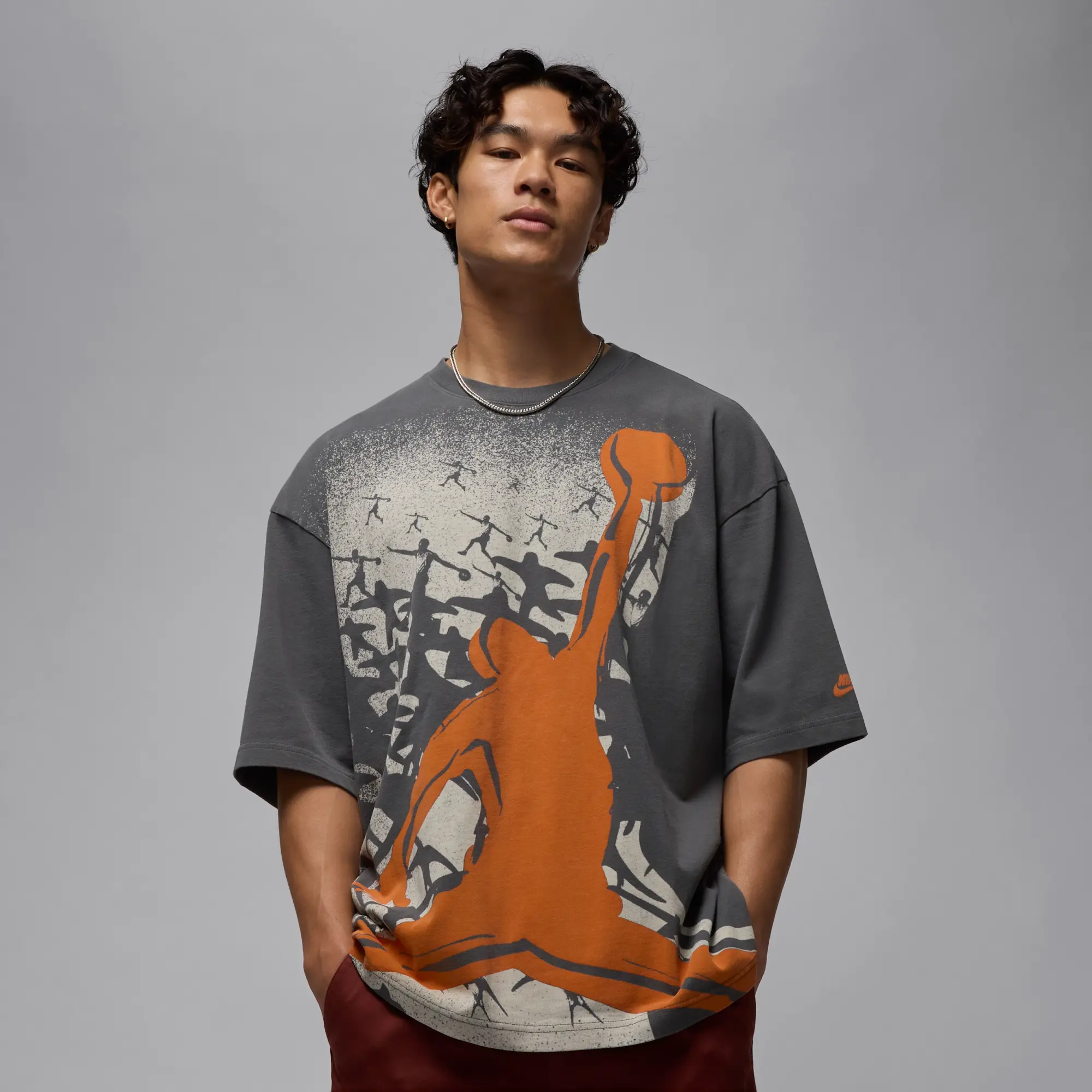Nike Jordan Men's Oversized Reissue T-Shirt - Grey - Cotton
