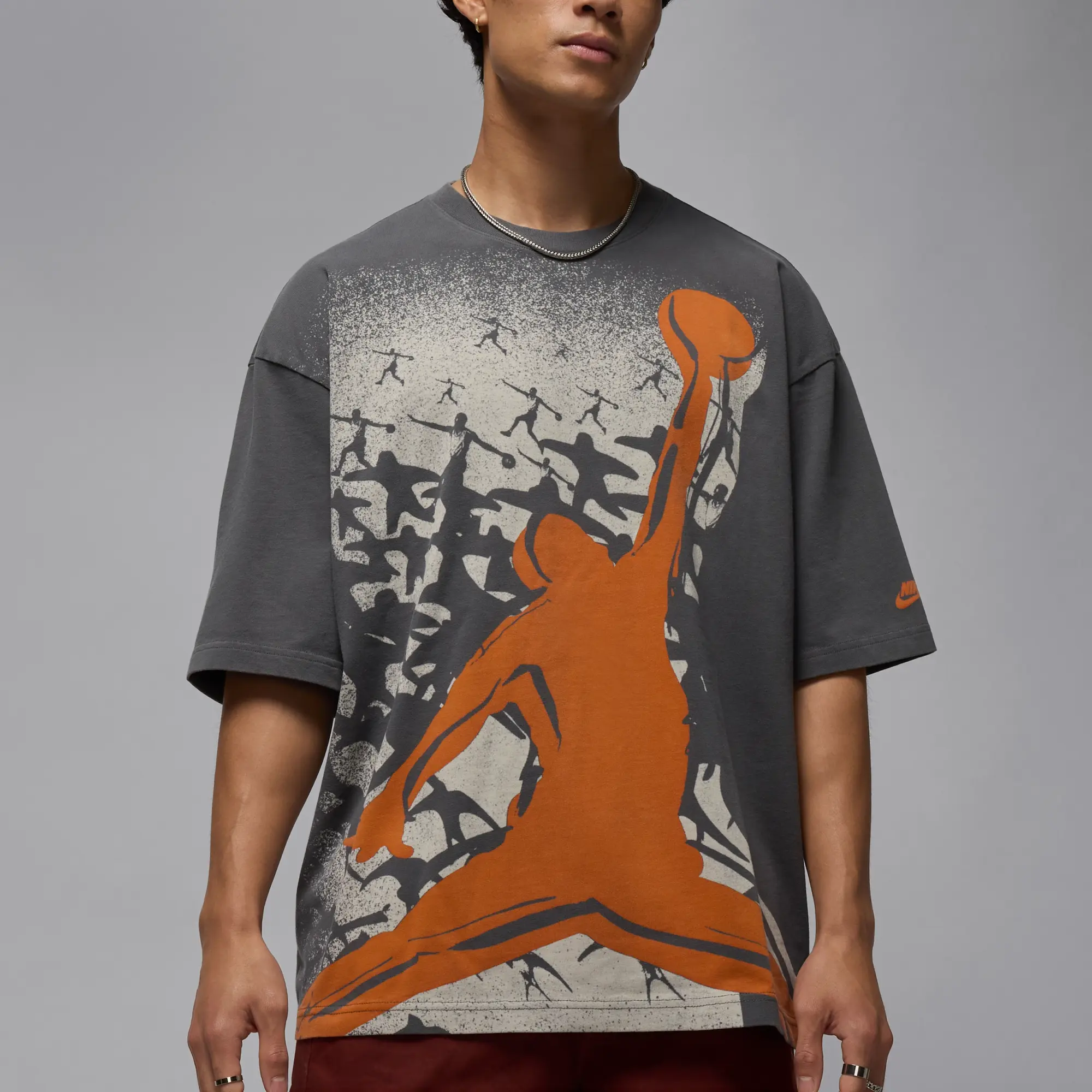 Nike Jordan Men's Oversized Reissue T-Shirt - Grey - Cotton