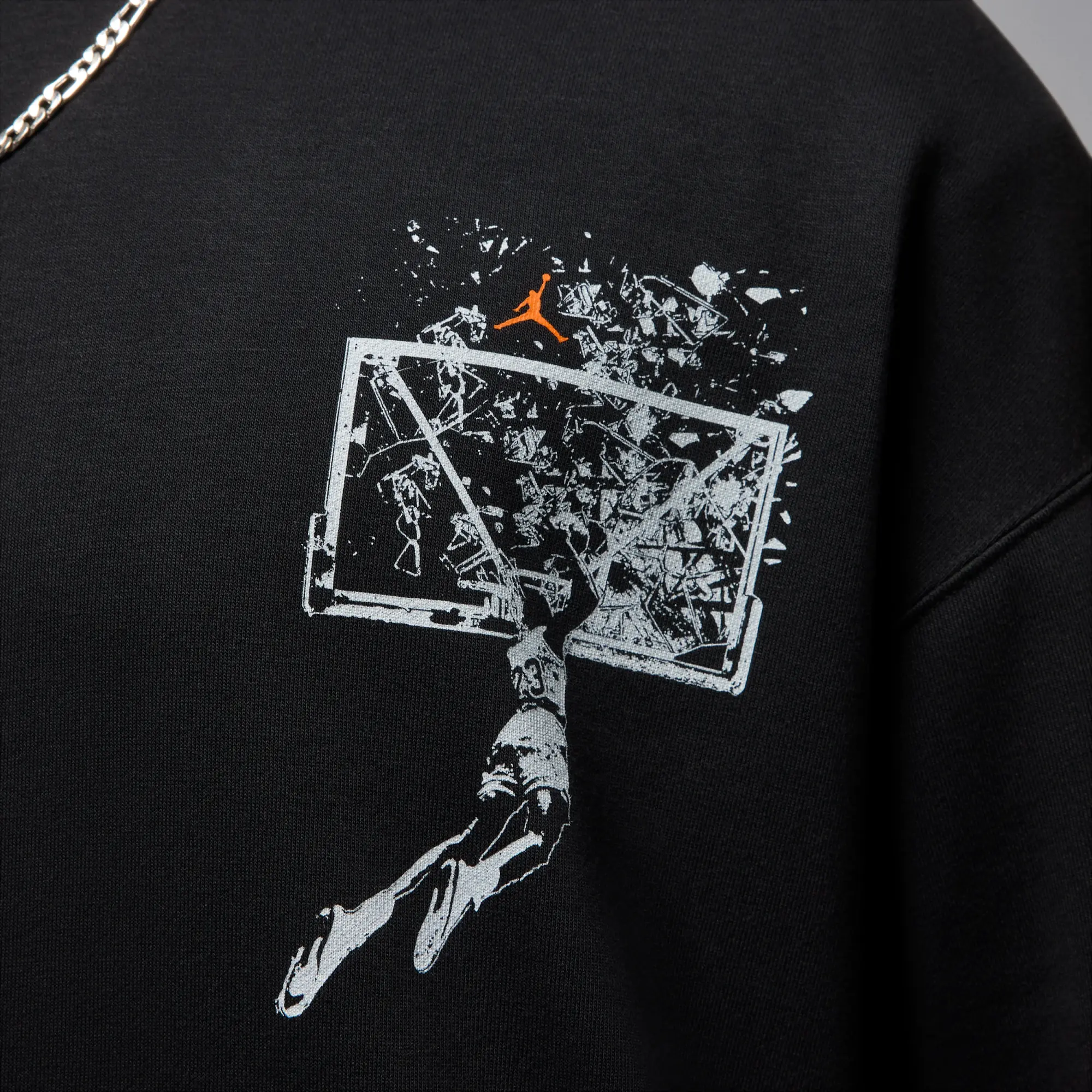 Nike Jordan Brooklyn Men's Oversized Pullover Hoodie - Black - Cotton/Polyester
