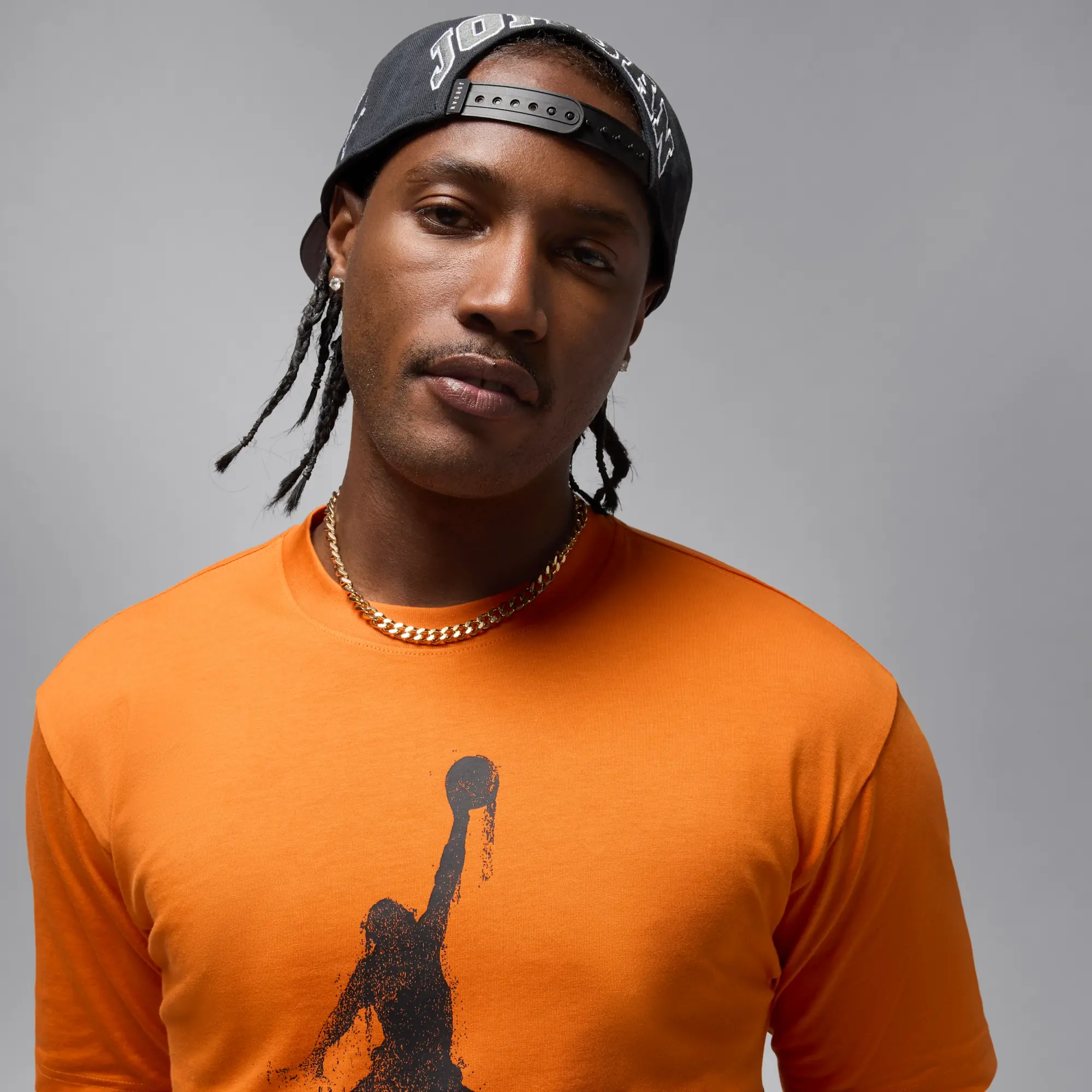 Nike Jordan Brooklyn Men's T-Shirt - Orange - Cotton