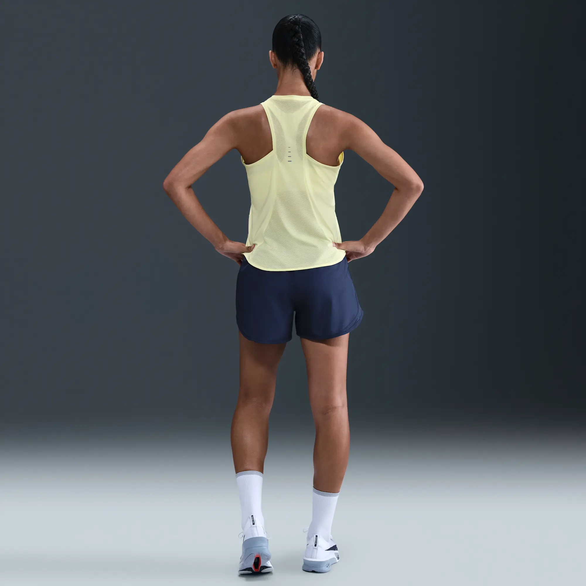 Nike Tempo Women's Dri-FIT Mid-Rise Brief-Lined Running Shorts - Blue - Polyester