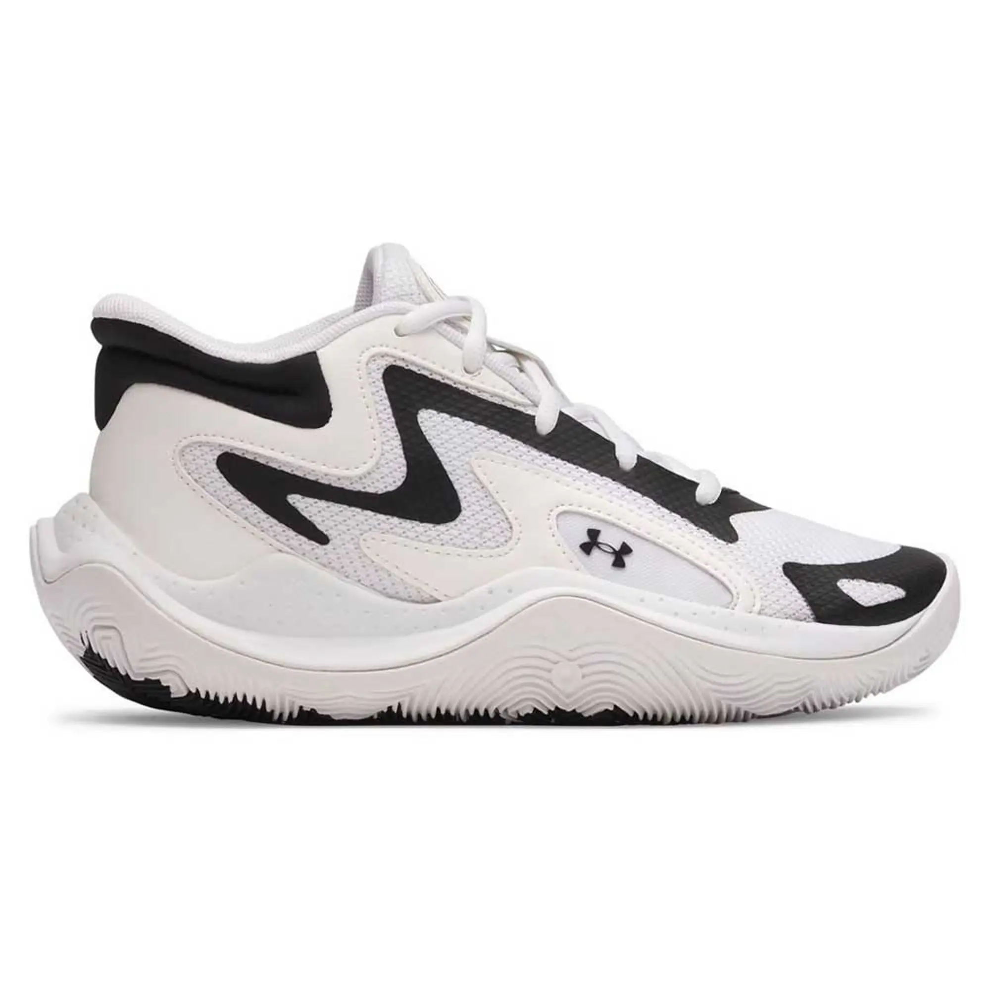 Under Armour  Jet '25 Grade School Basketball Shoes White / Black / Black 3