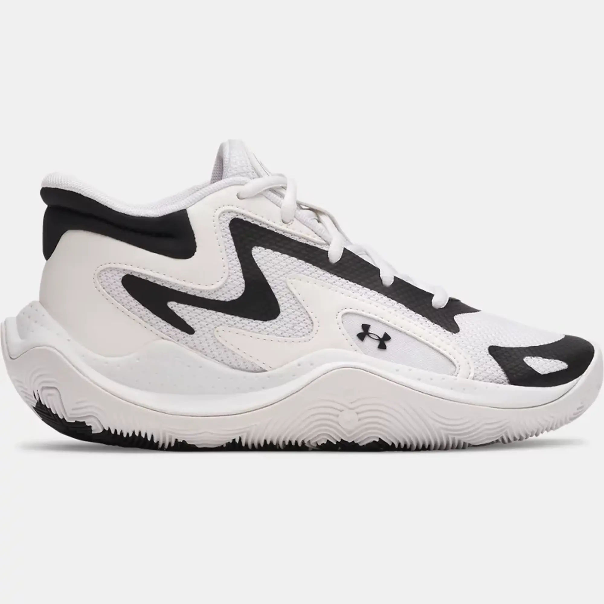 Under Armour  Jet '25 Grade School Basketball Shoes White / Black / Black 3