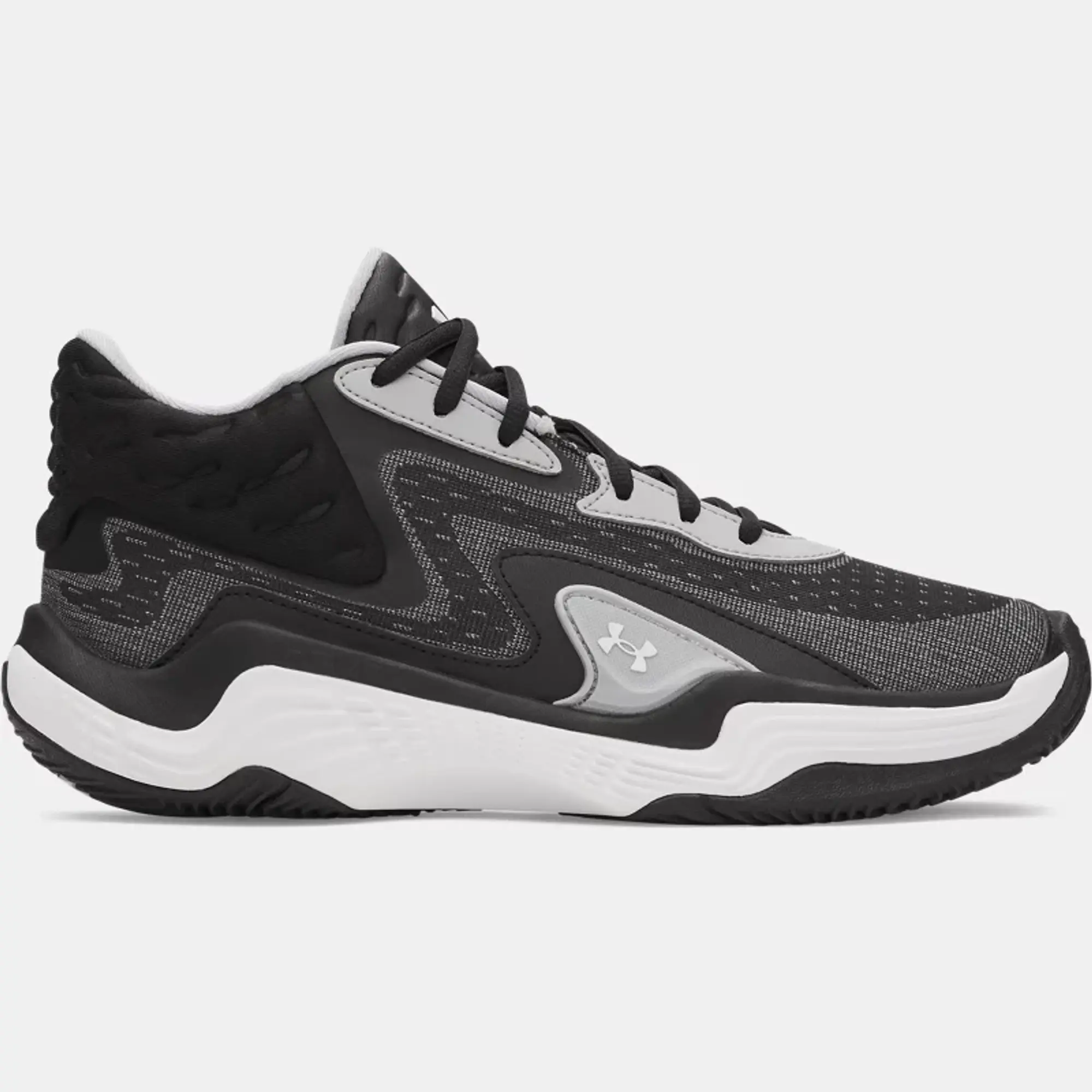 Under Armour  Spawn 7 Mid Unisex Basketball Shoes Black / Mod Gray / White 9.5