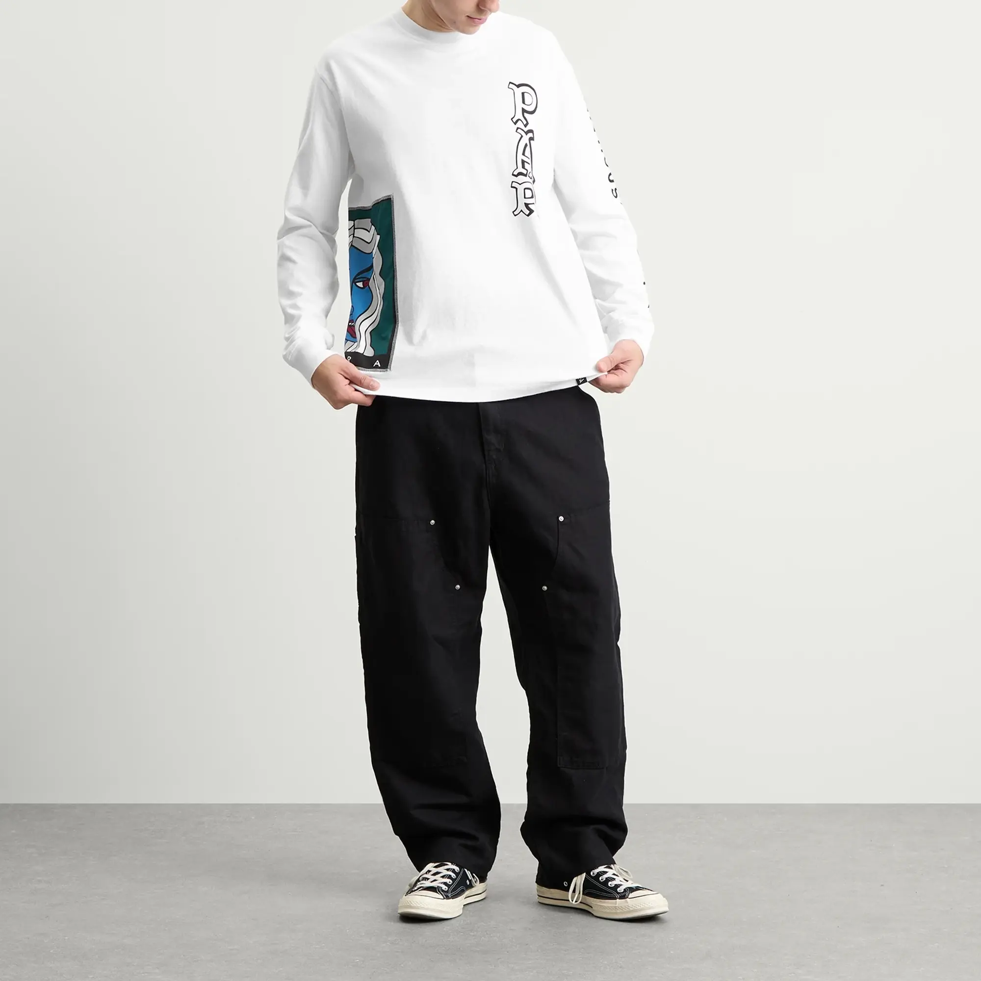 By Parra Men's Your Face Long Sleeve T-Shirt White