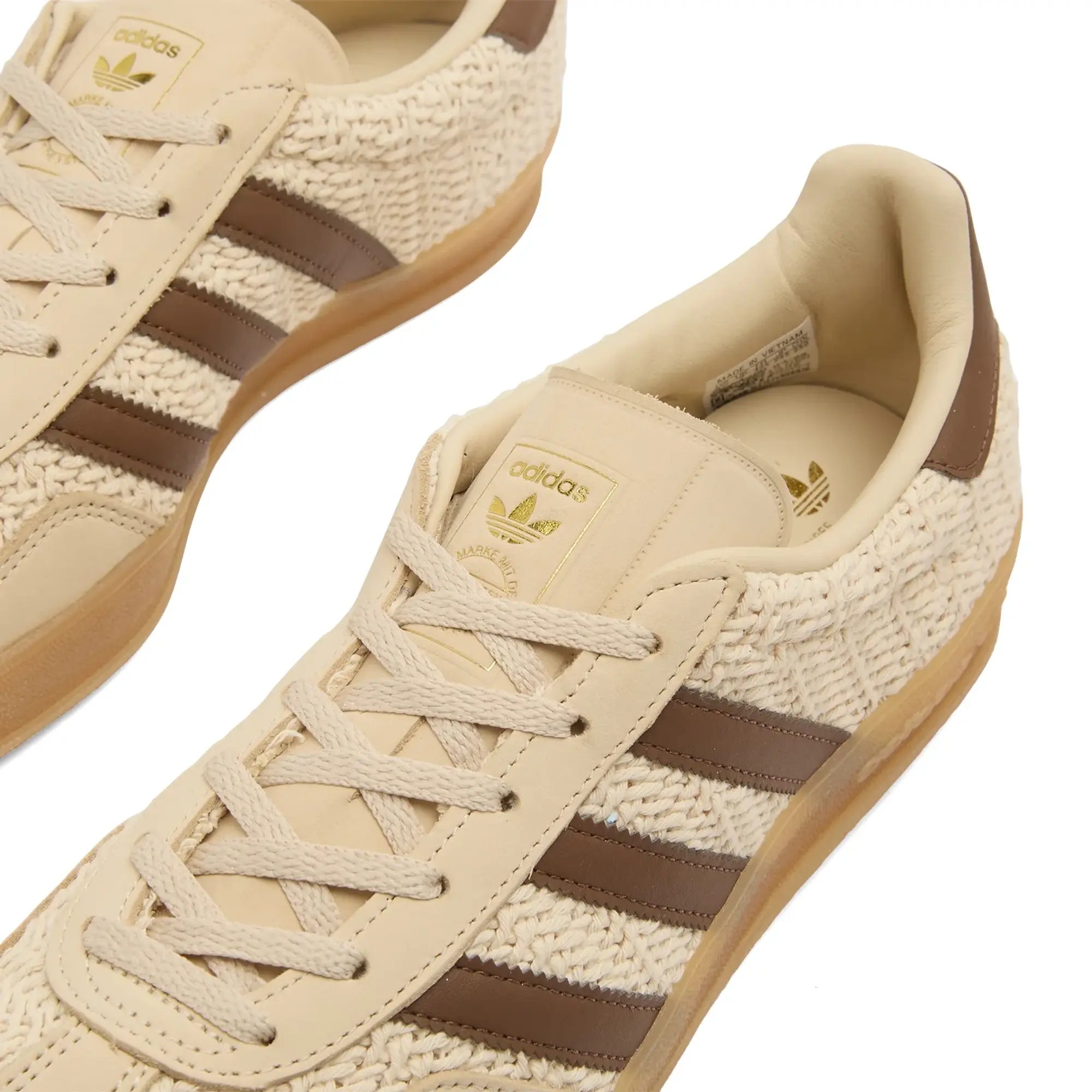 Adidas Women's Gazelle Indoor Sneaker Sand Strata/Preloved Brown/Gum