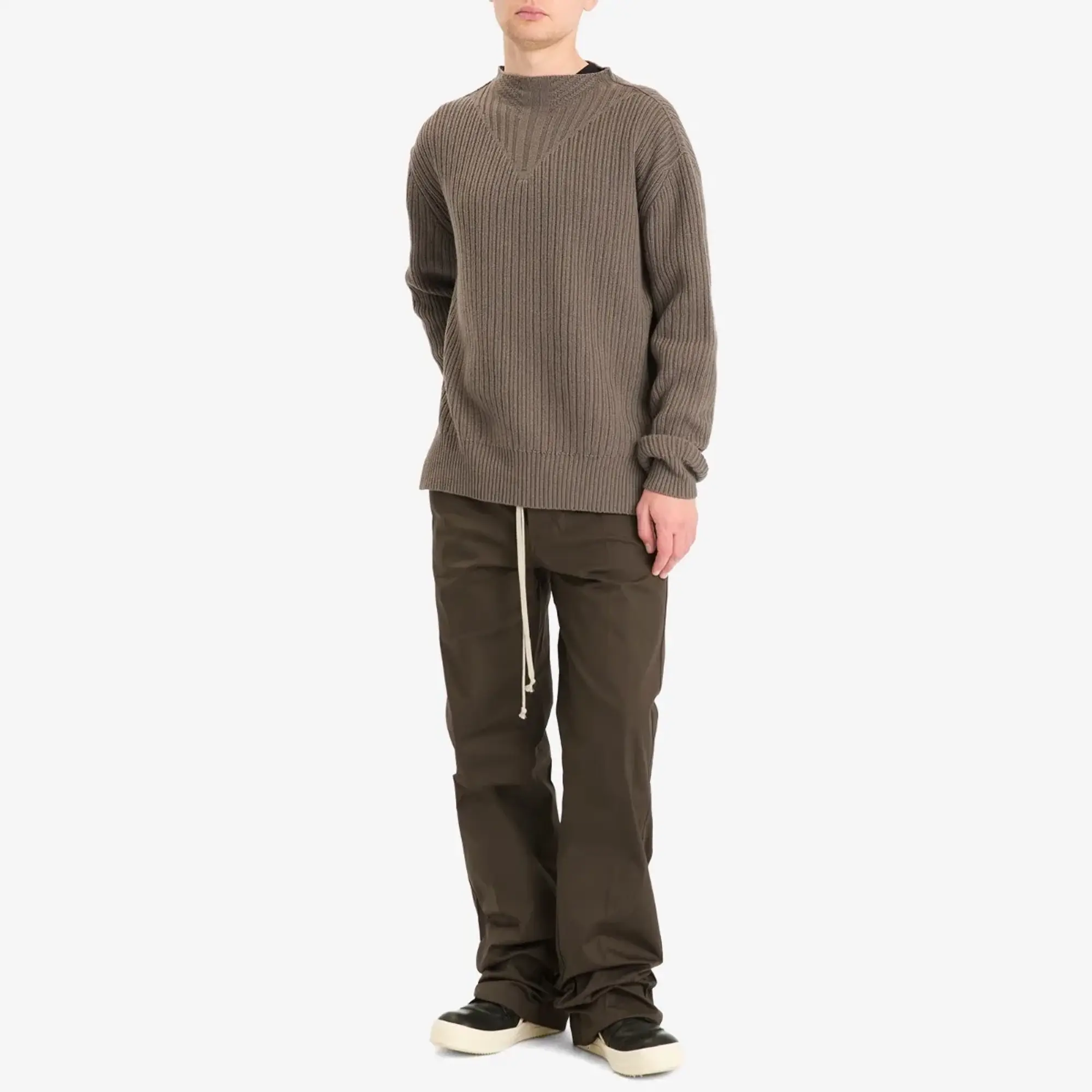 Rick Owens Men's Heavy Cotton Poplin Dietrich Drawstring Trousers Black