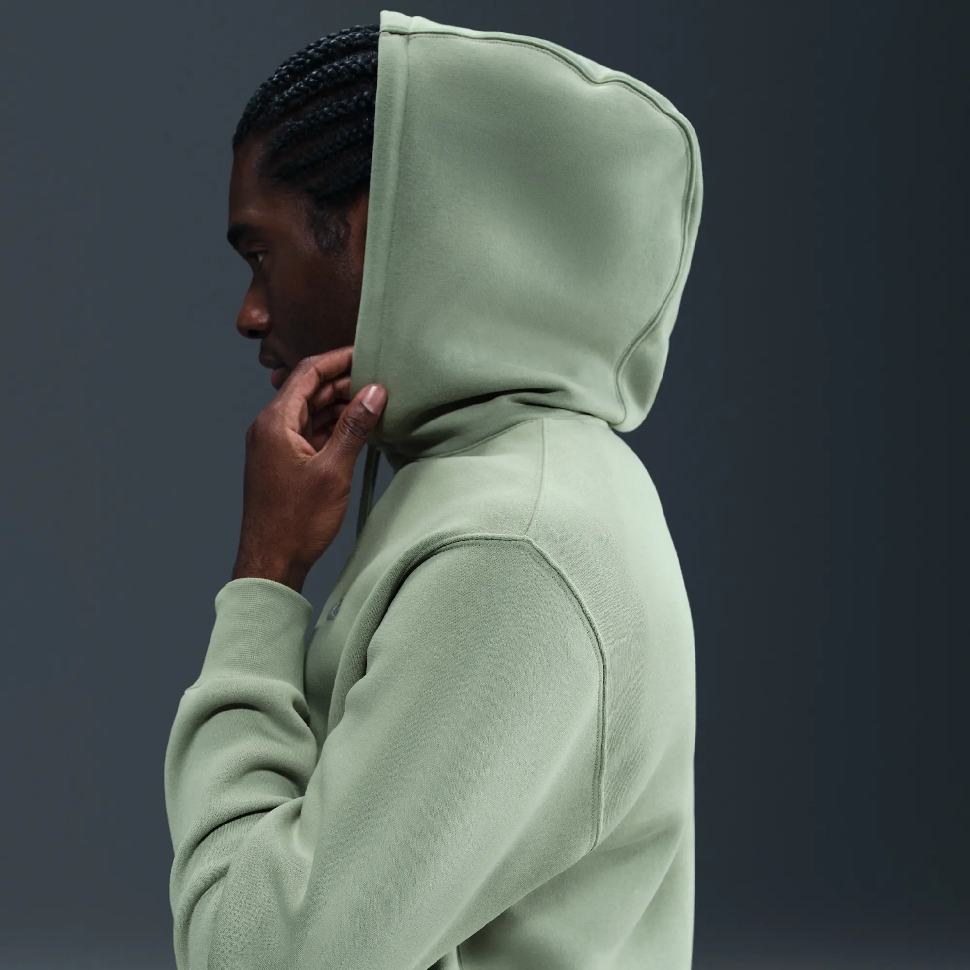 Nike Club Men's Pullover Fleece Hoodie - Green - Cotton/Polyester