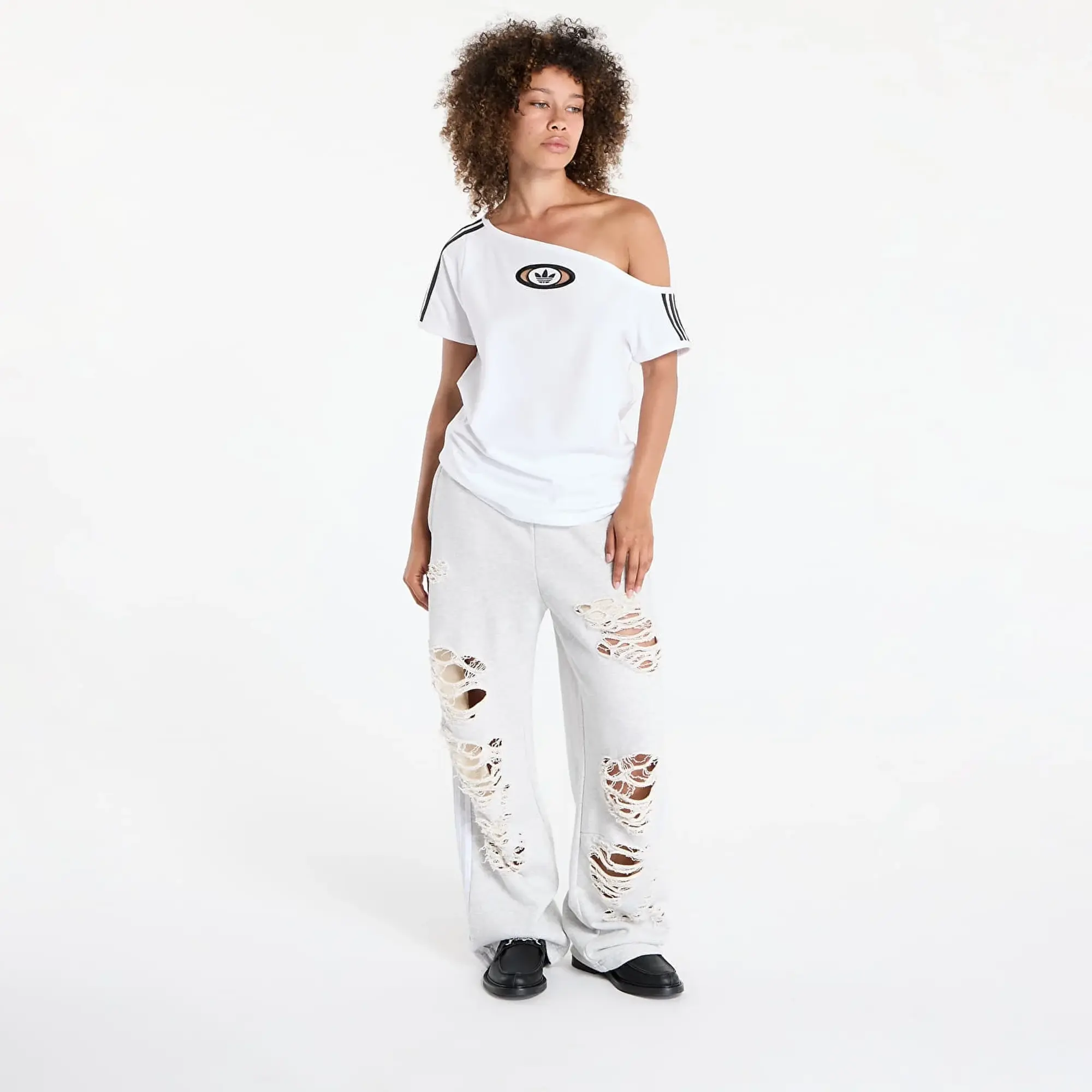 T-Shirt Adidas Originals Campus 2000 Off Shoulder T-Shirt White Xs