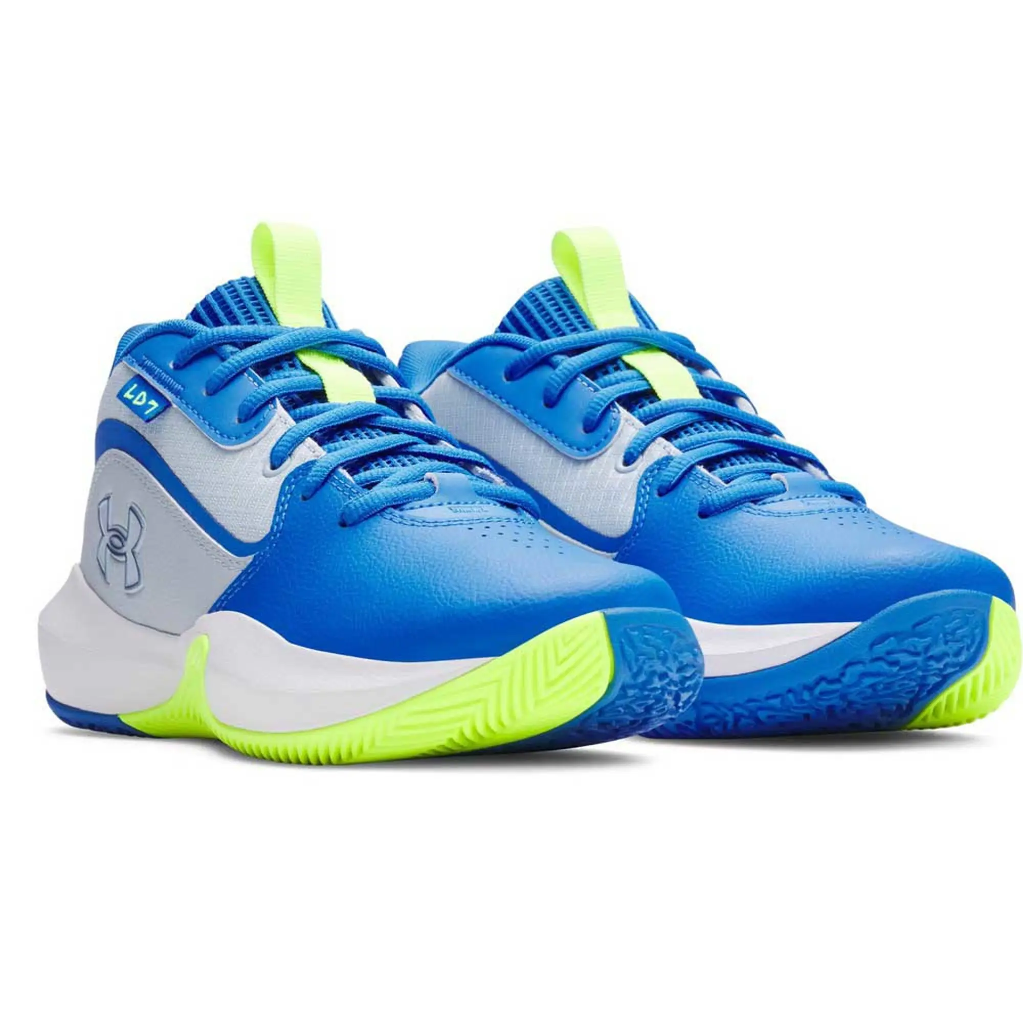 Under Armour  Lockdown 7 Grade School Basketball Shoes Blue Calm / Blue Atlantis / Metallic Blue Calm 3.5