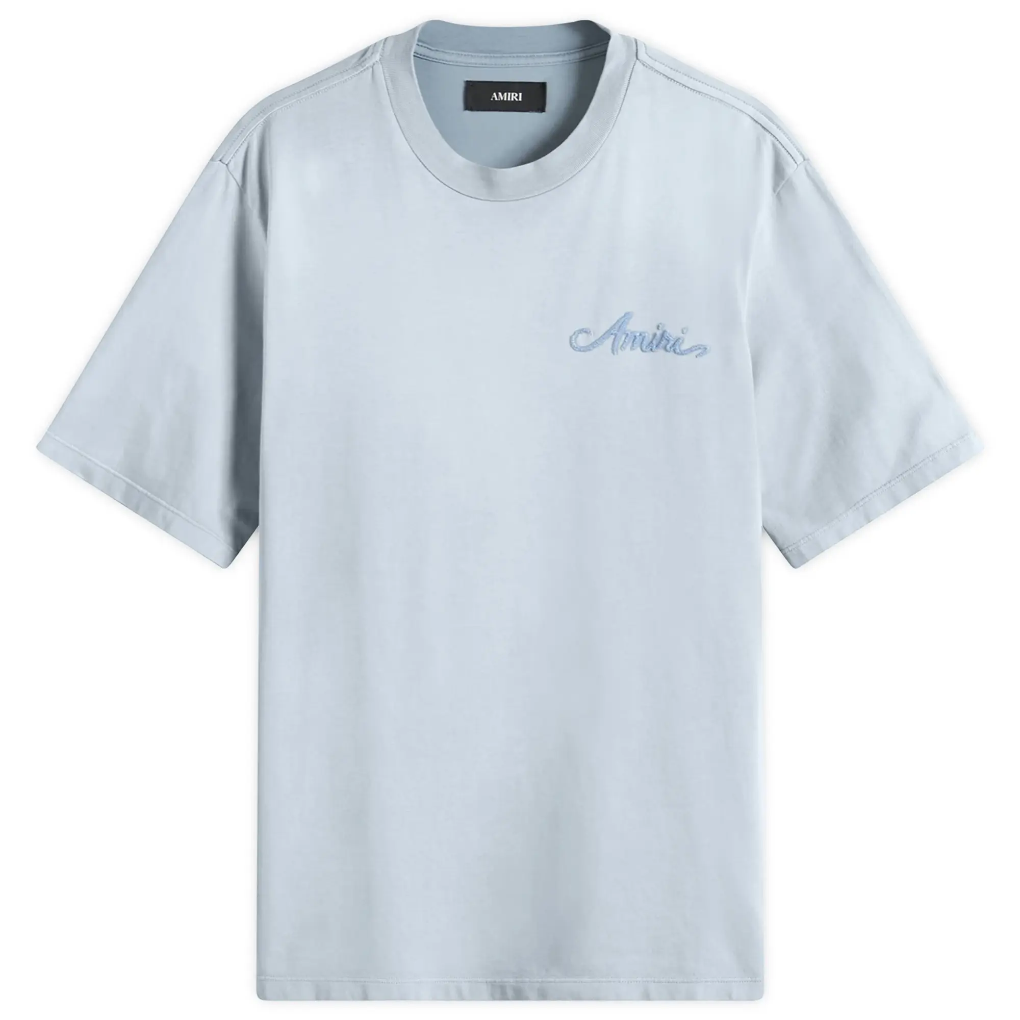 AMIRI Men's Bleach Bandana Patch Tee Ashley Blue