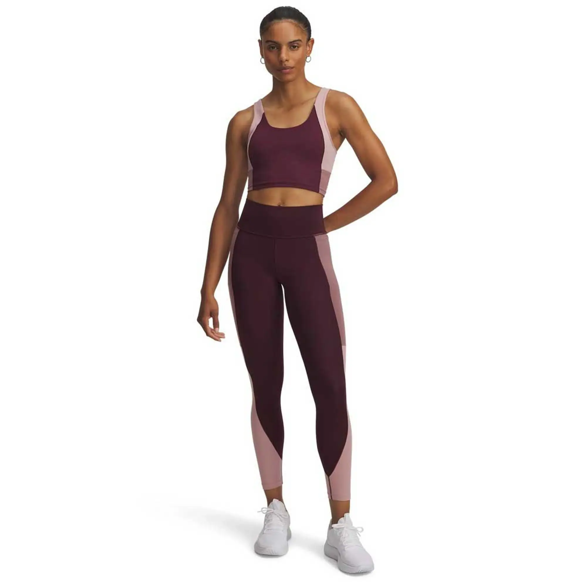 Under Armour  Meridian Colorblock Women's Ankle Leggings Maroon Mist / Tourmaline Pink / Dark Maroon L
