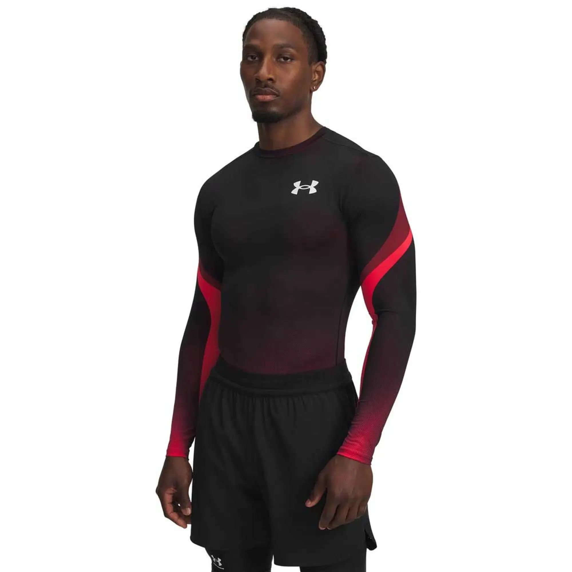 Under Armour HeatGear® Sublimated Crew Men's Long Sleeve Red / Black / White L