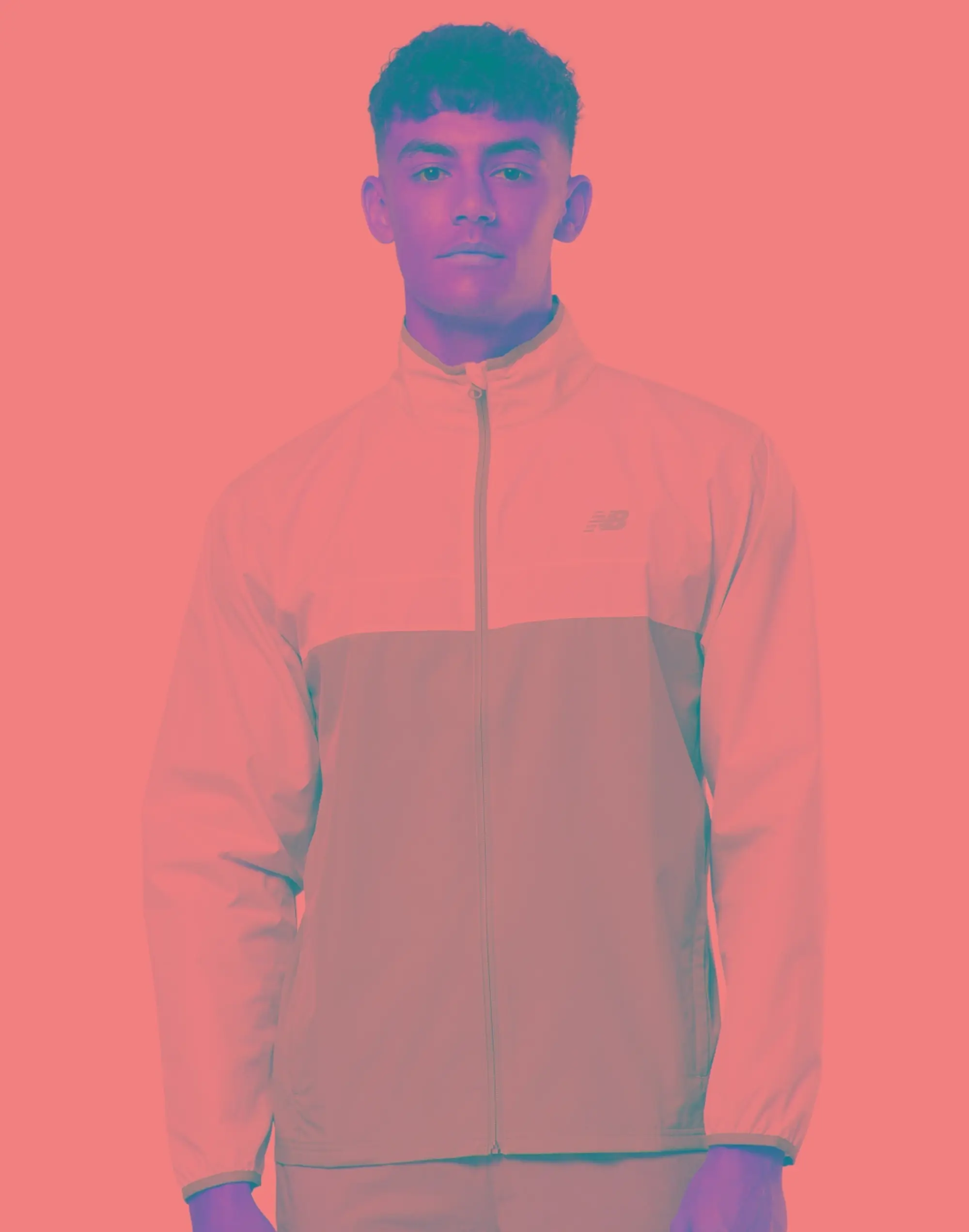 Men's New Balance Sports Essentials Run Jacket in Grey/White 