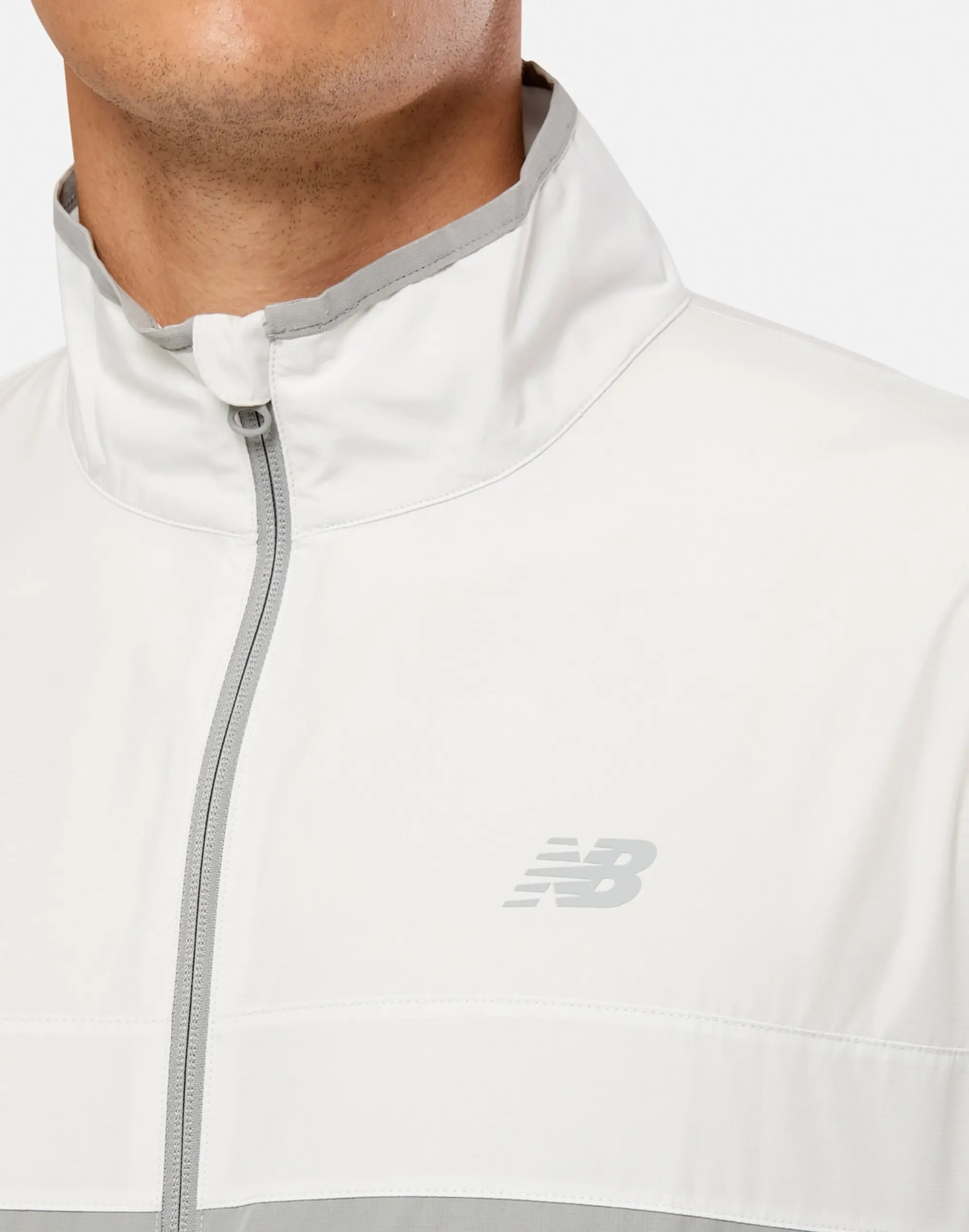Men's New Balance Sports Essentials Run Jacket in Grey/White 