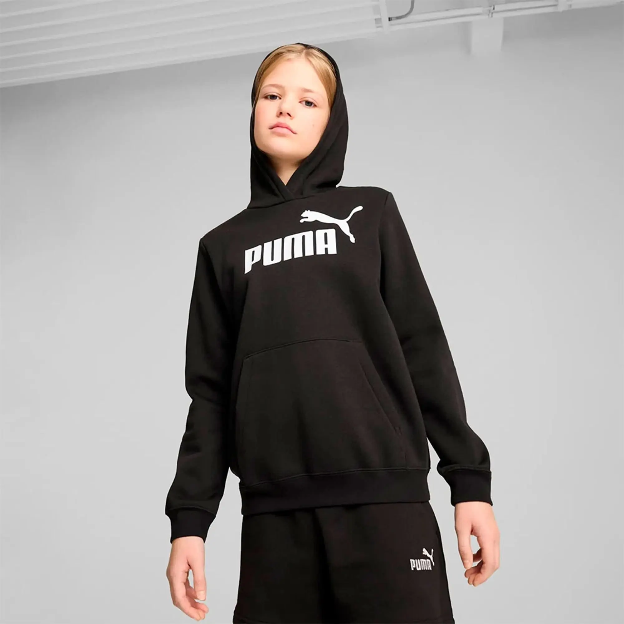 PUMA Ess No. 1 Logo Fleece Hoodie Youth, Black, size 11-12 Youth