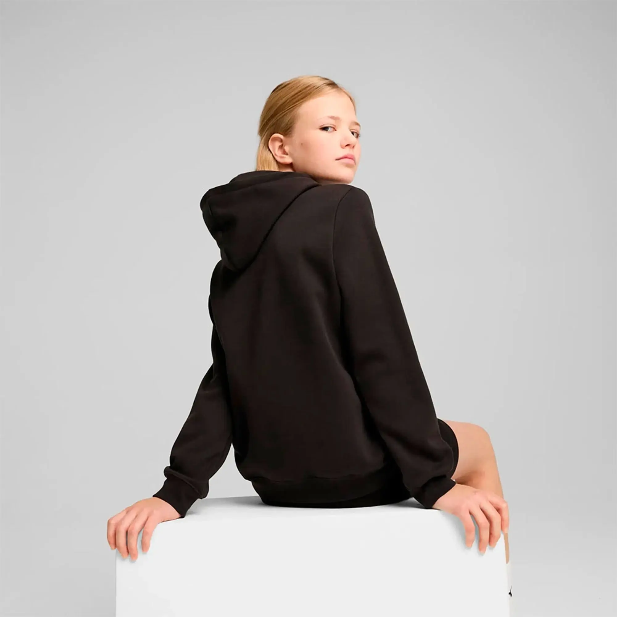 PUMA Ess No. 1 Logo Fleece Hoodie Youth, Black, size 11-12 Youth