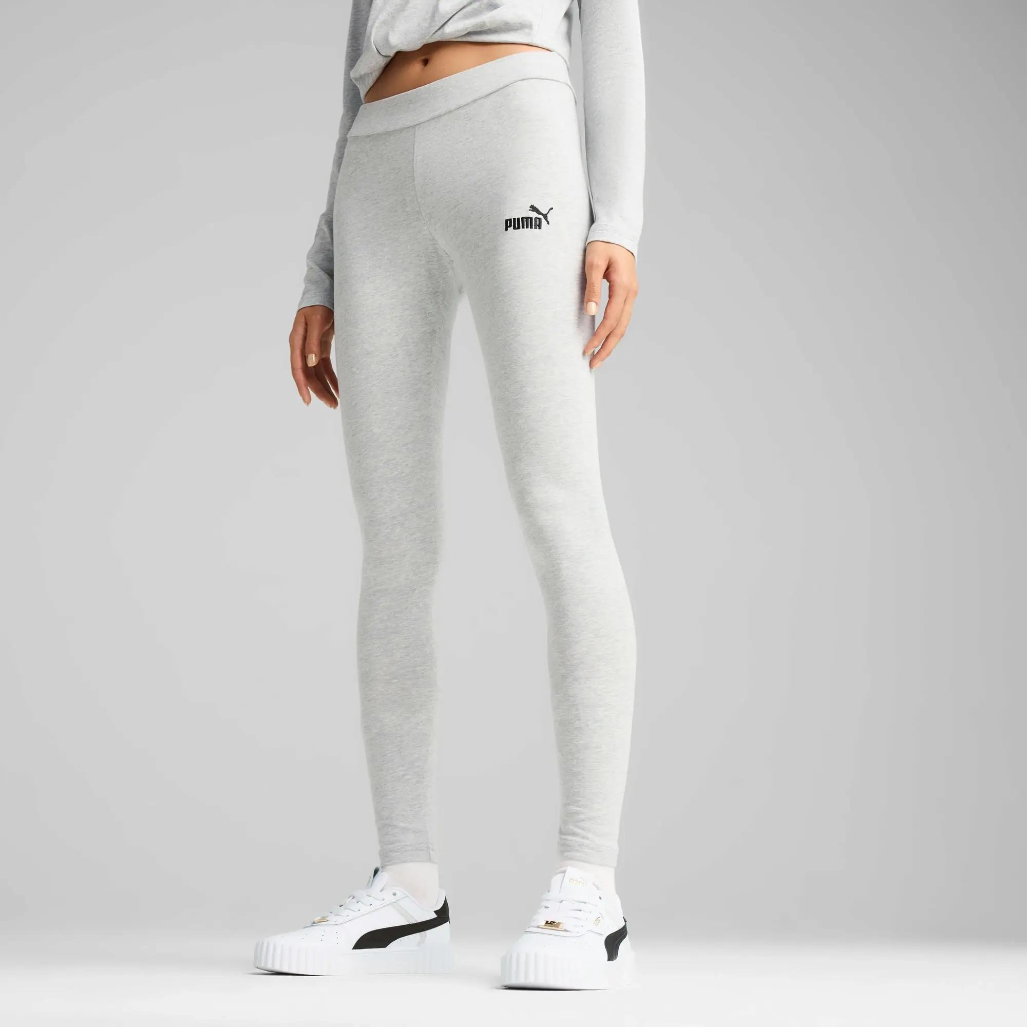 PUMA Essentials Small No. 1 Logo Leggings Women, Light Grey Heather, size 3XL