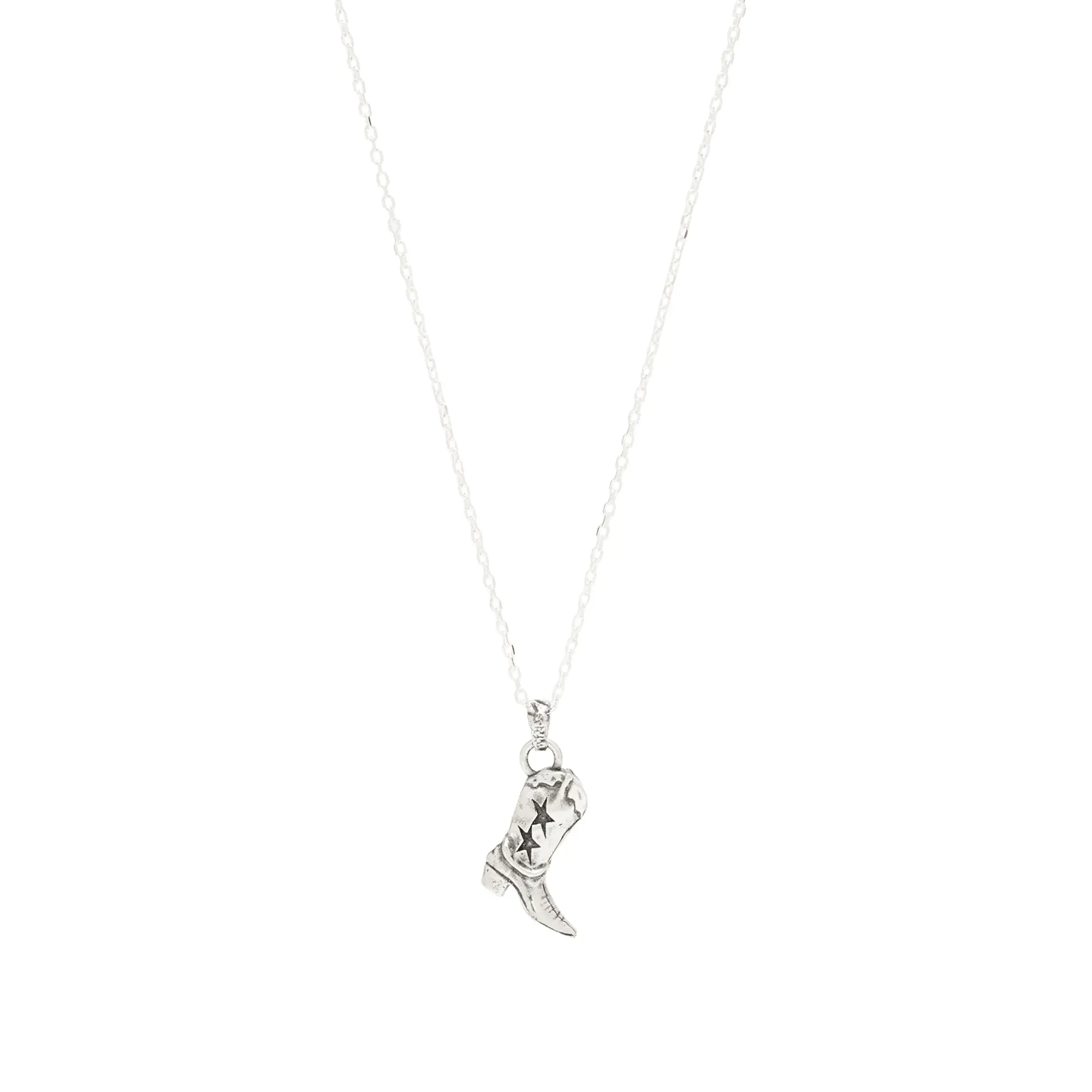 TwoJeys Men's Boot Necklace Black/Silver