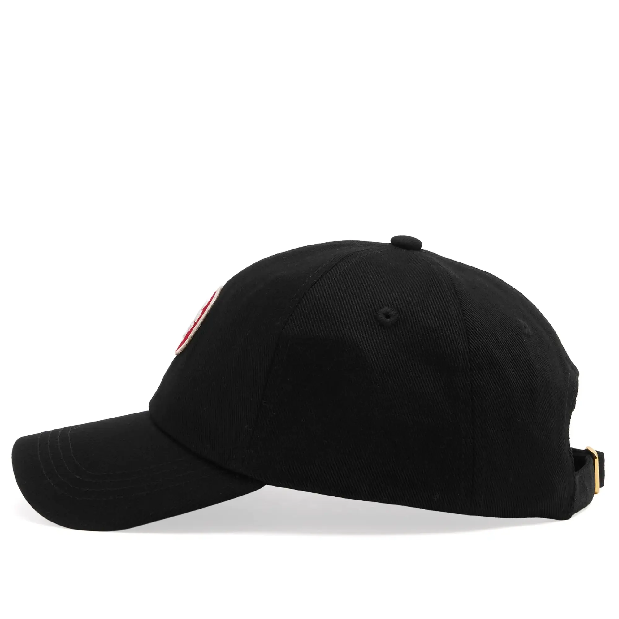 Casablanca Men's Logo Round Embroidered Patch Cap Black