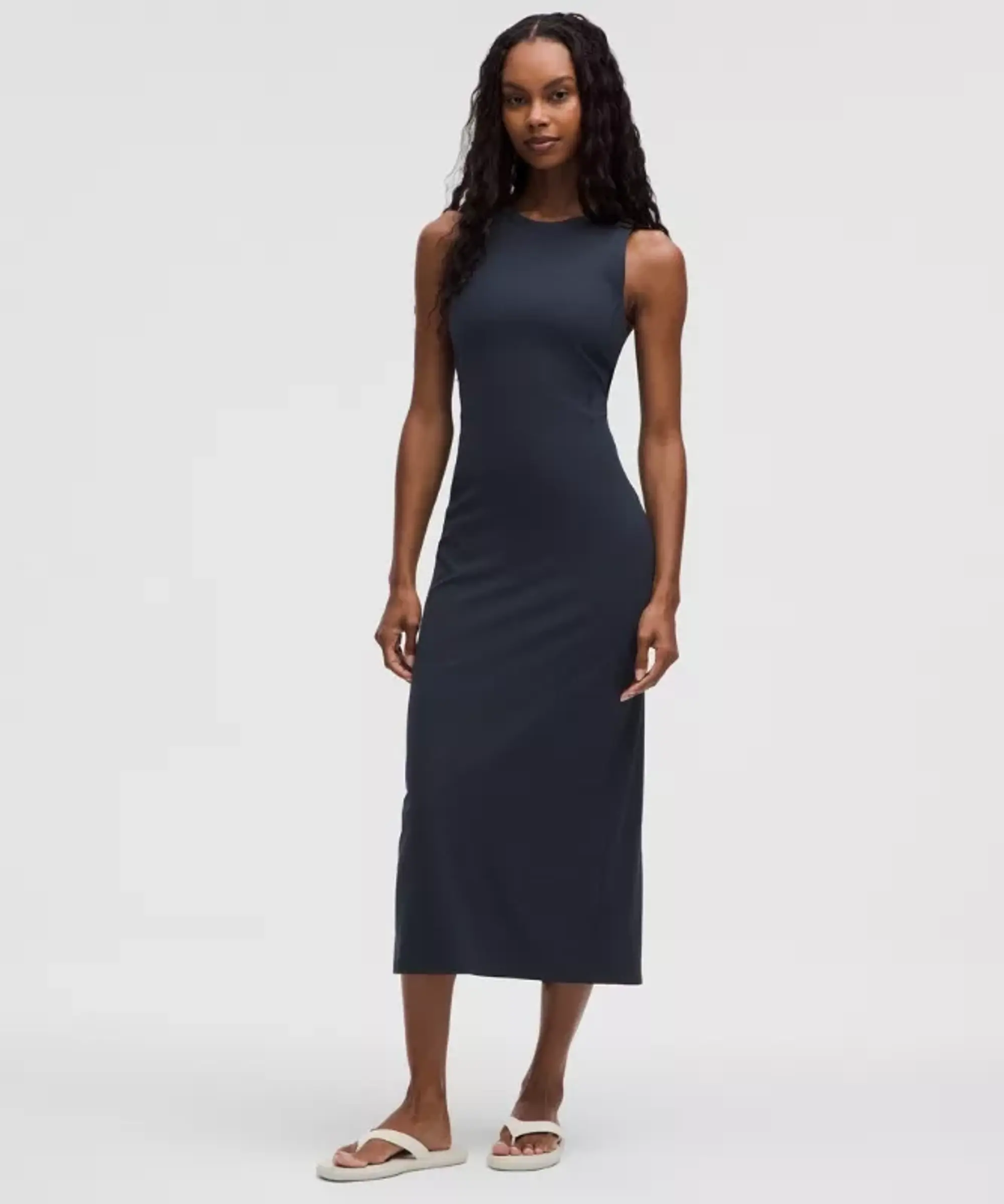 lululemon – Women's All Aligned Ribbed Midi Dress – Color Blue – Size 0