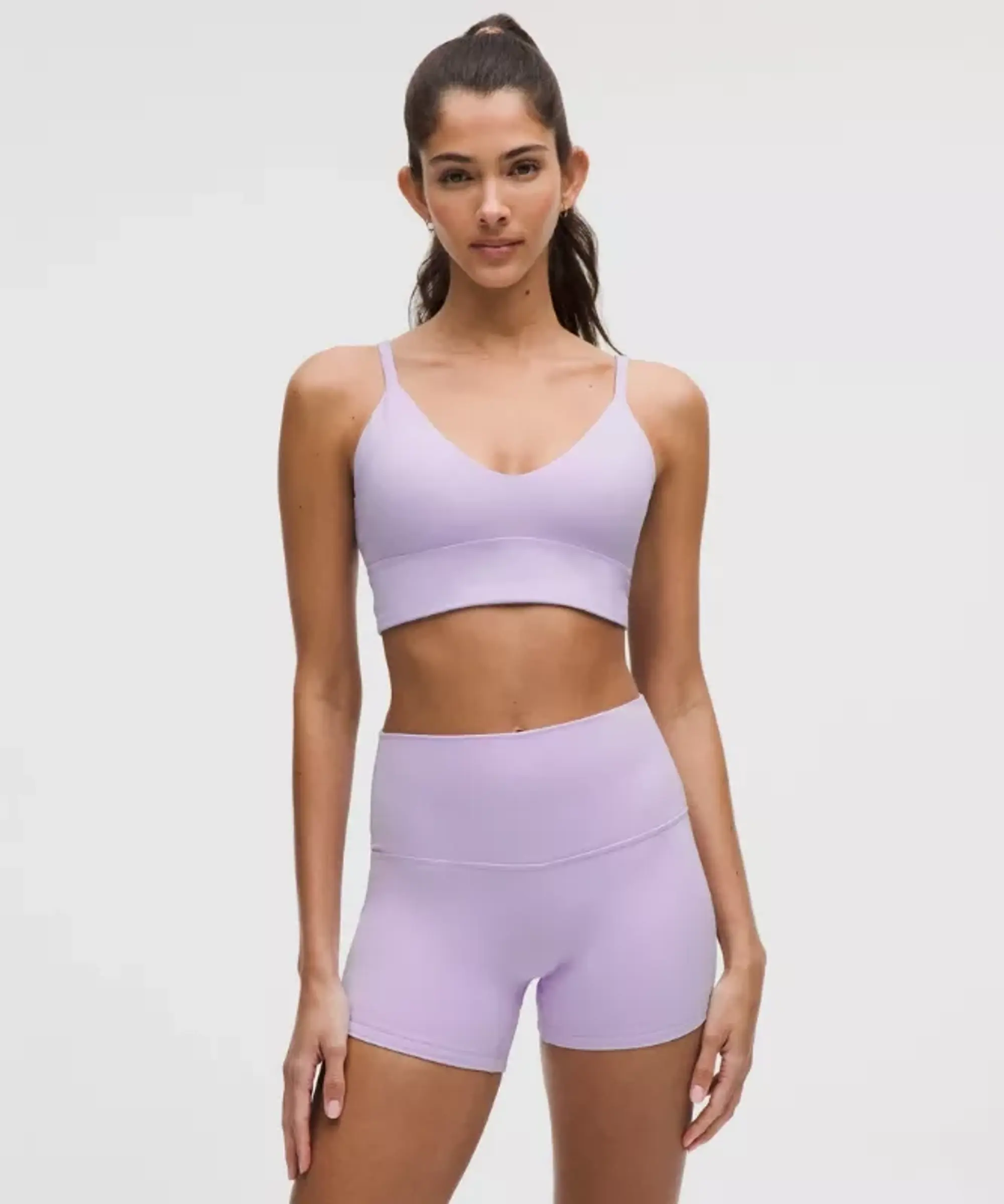 lululemon – Women's Focuser Scoop-Neck Sports Bra Nulu Light Support, A/B Cup – Color Purple – Size L