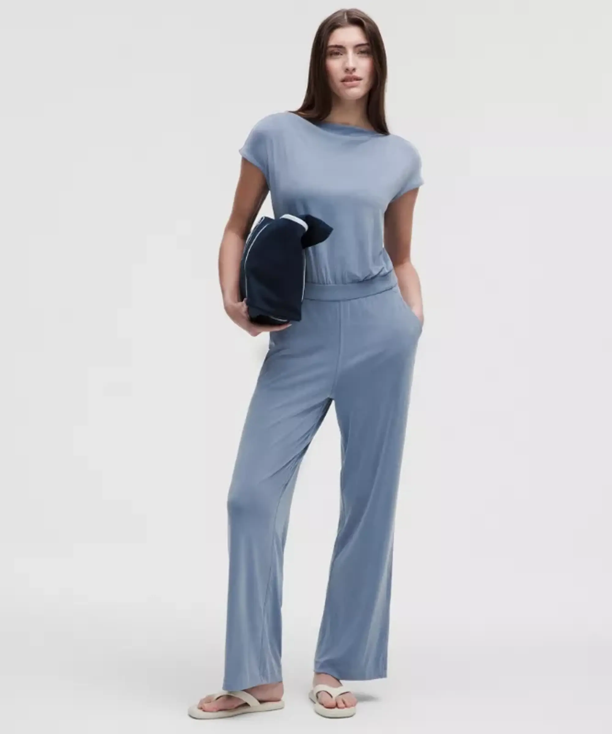 lululemon – Women's Drapey Softstreme Jumpsuit – Color Blue – Size L