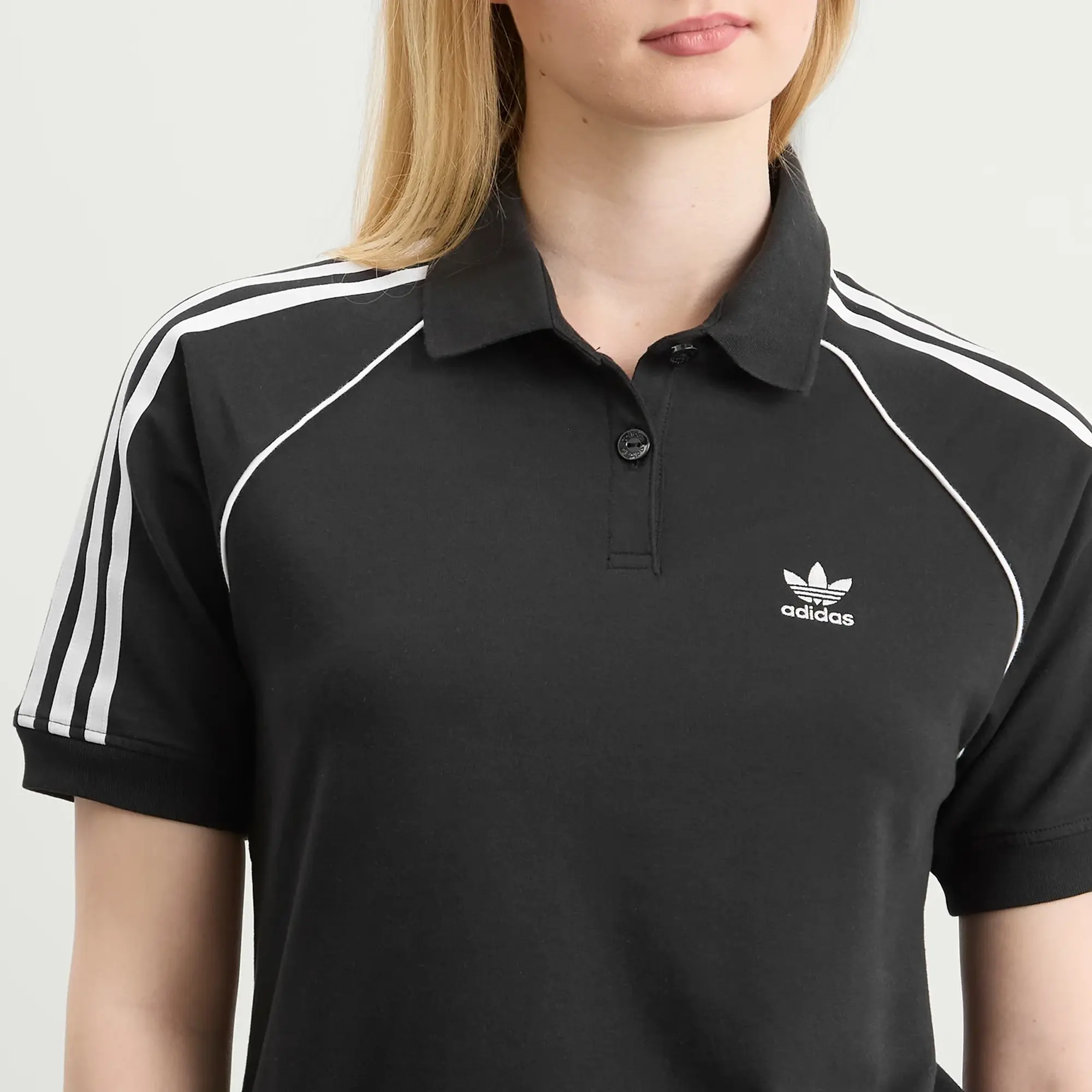 Adidas Women's SST Adicolor Short Sleeve Polo Black/White