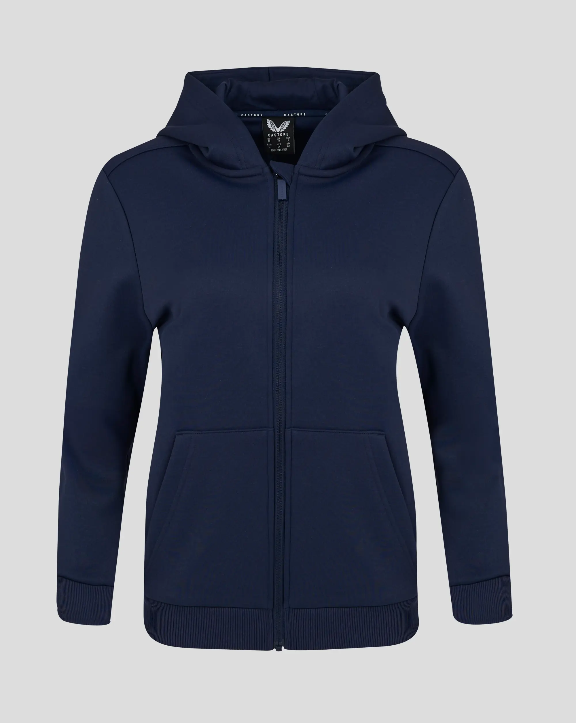Castore Womens Full Zip Brushback Hoodie - Caviar