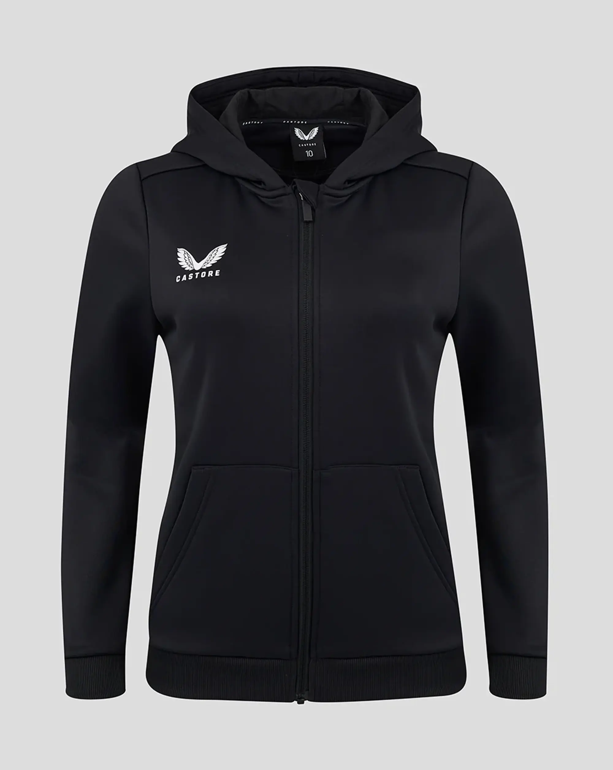 Castore Womens Full Zip Brushback Hoodie - Caviar