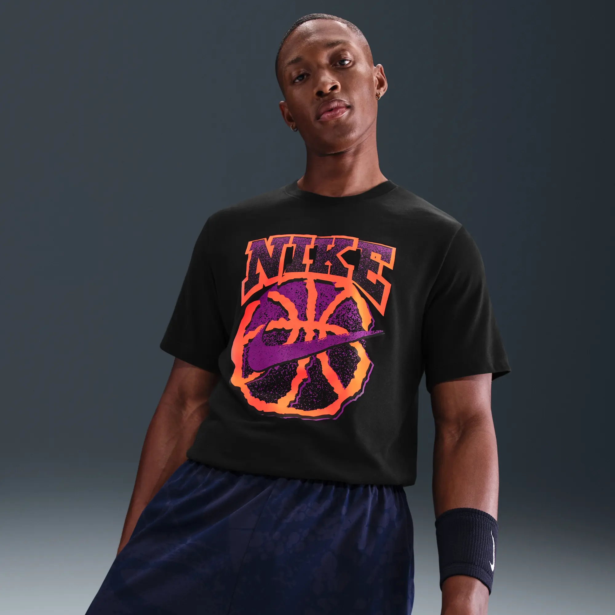 Nike Men's Dri-FIT Basketball T-Shirt - Black - Cotton/Polyester