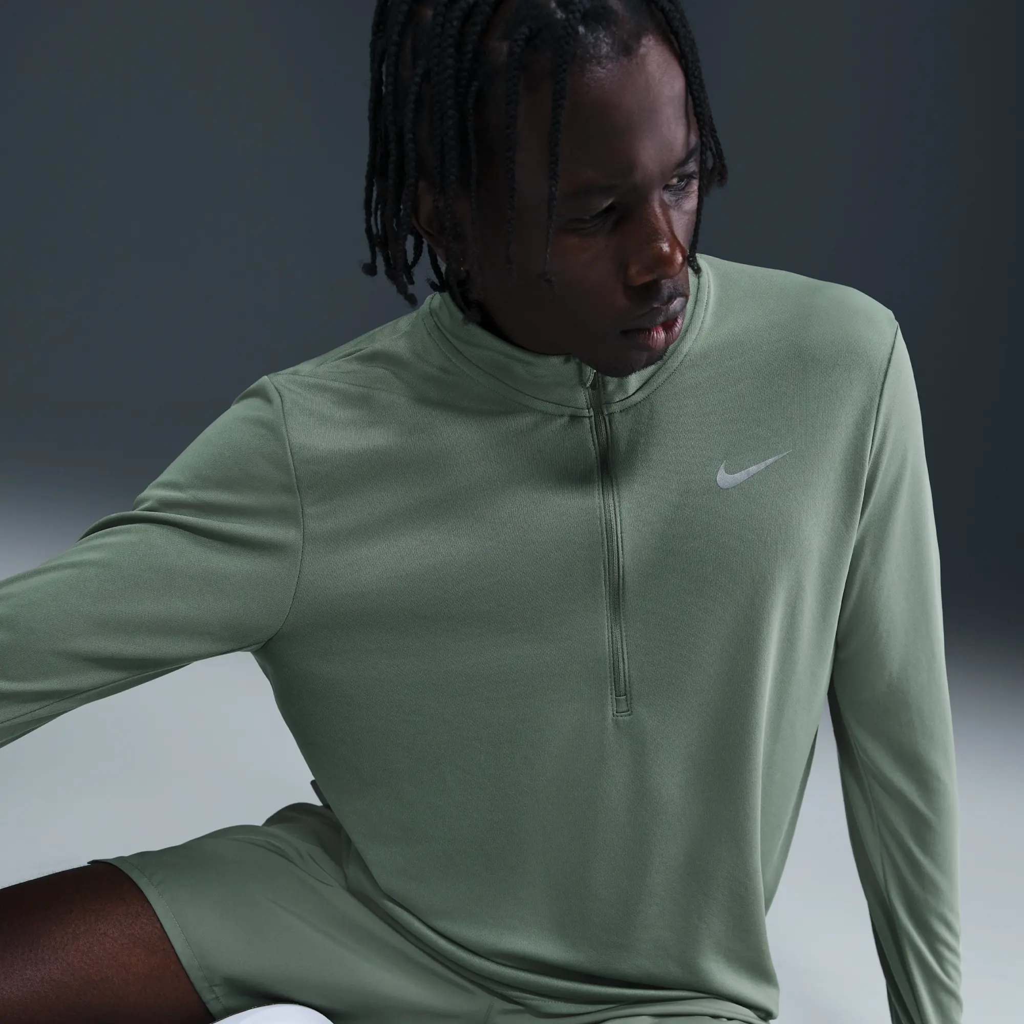 Nike Pacer Men's Dri-FIT 1/2-Zip Running Top - Grey - Polyester