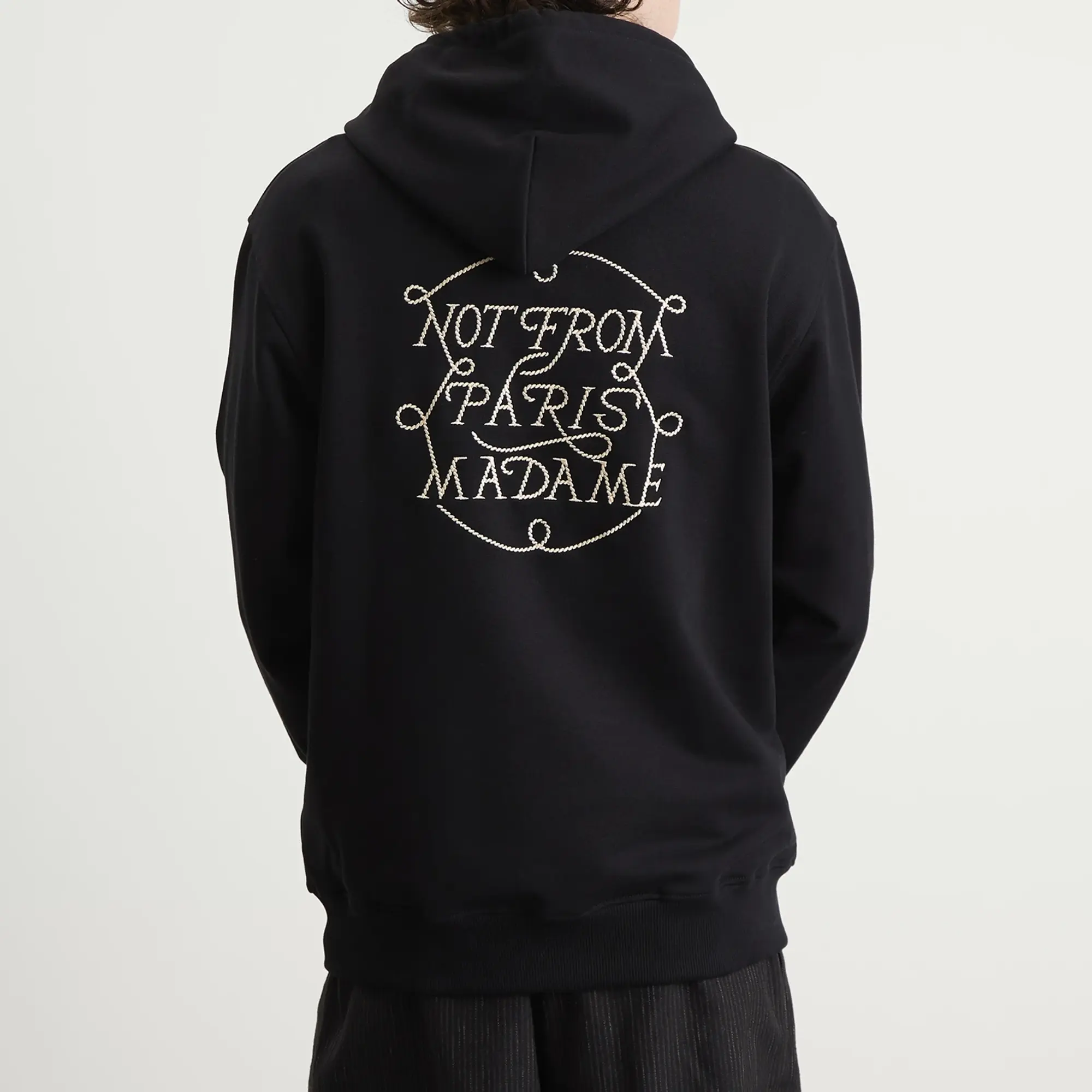 Drôle de Monsieur Men's Braided Slogan Hoodie Black