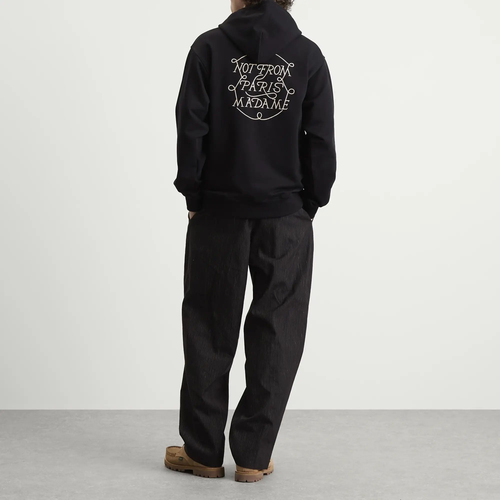 Drôle de Monsieur Men's Braided Slogan Hoodie Black