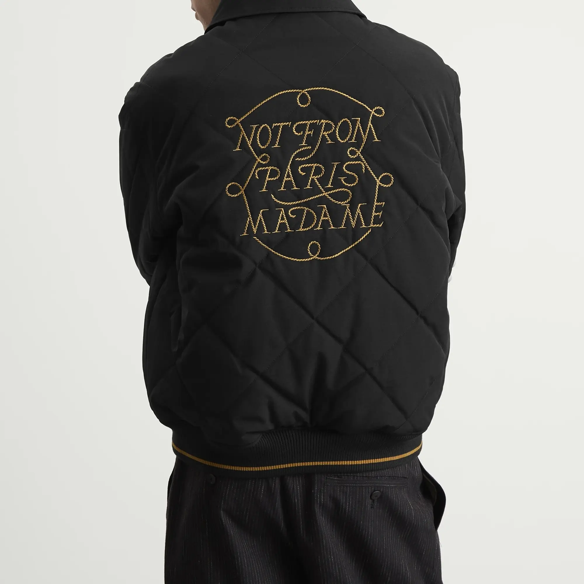 Drôle de Monsieur Men's Braided Slogan Jacket Black