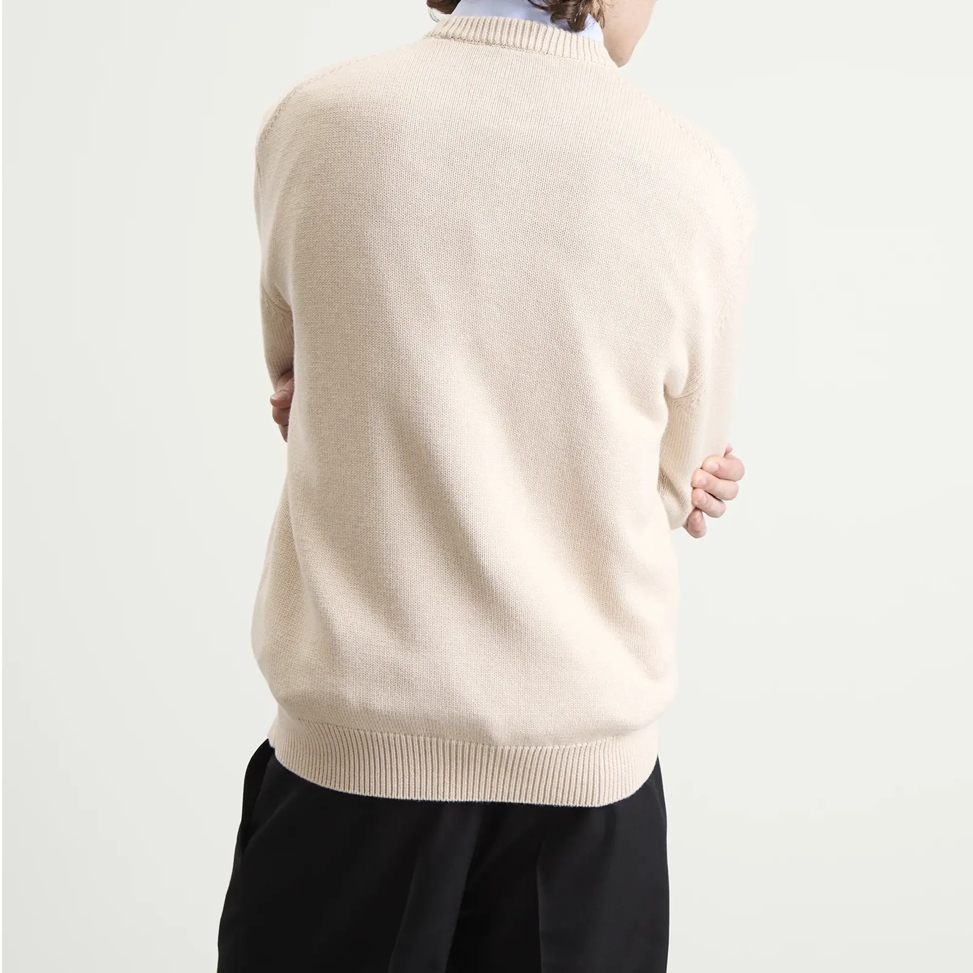 Drôle de Monsieur Men's Cocktail Tray Knitted Jumper Natural Beige