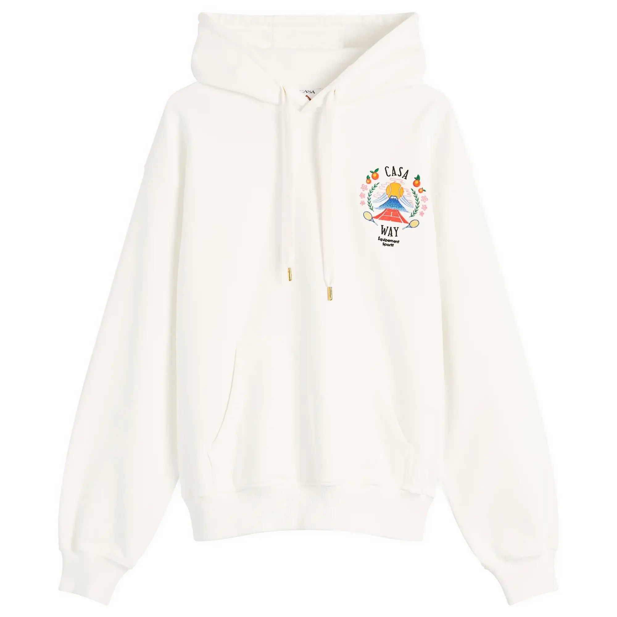 Casablanca Men's Casa Way Mountain Printed Hoodie White